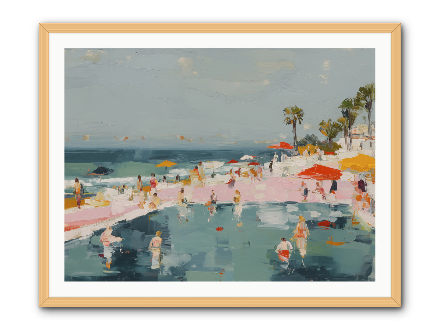 French Kiss Waters -- Framed Print - Natural 40x30