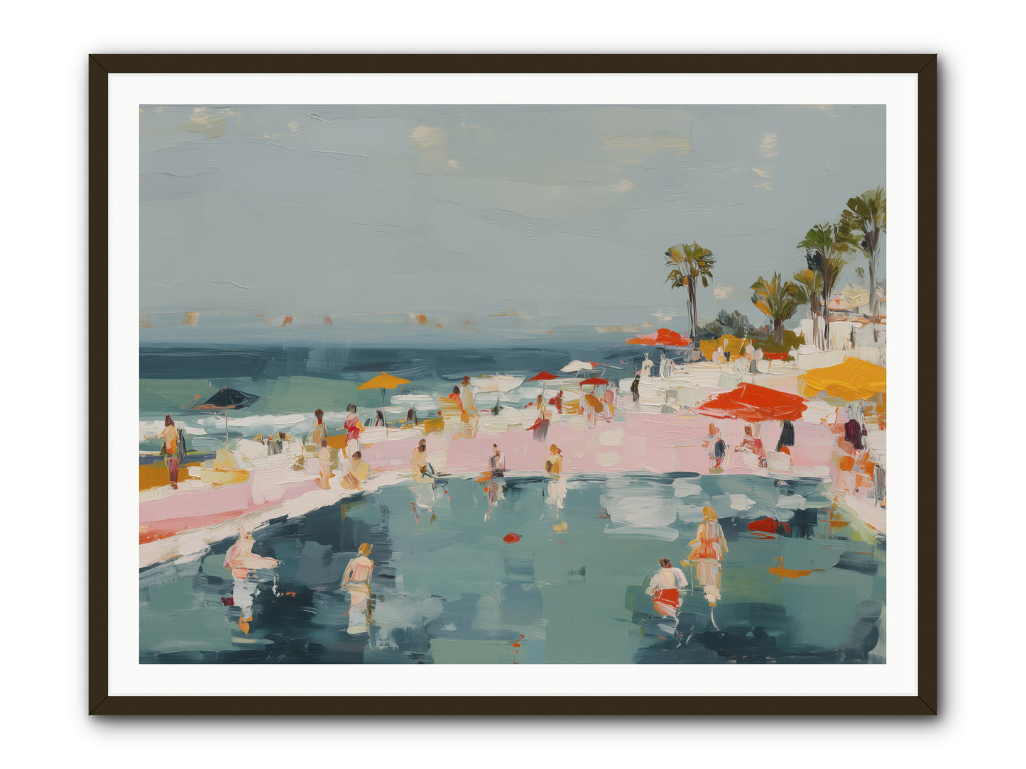 French Kiss Waters -- Framed Print - Black 48x36