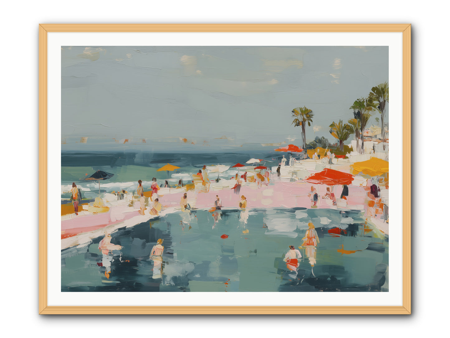 French Kiss Waters -- Framed Print - Natural 48x36