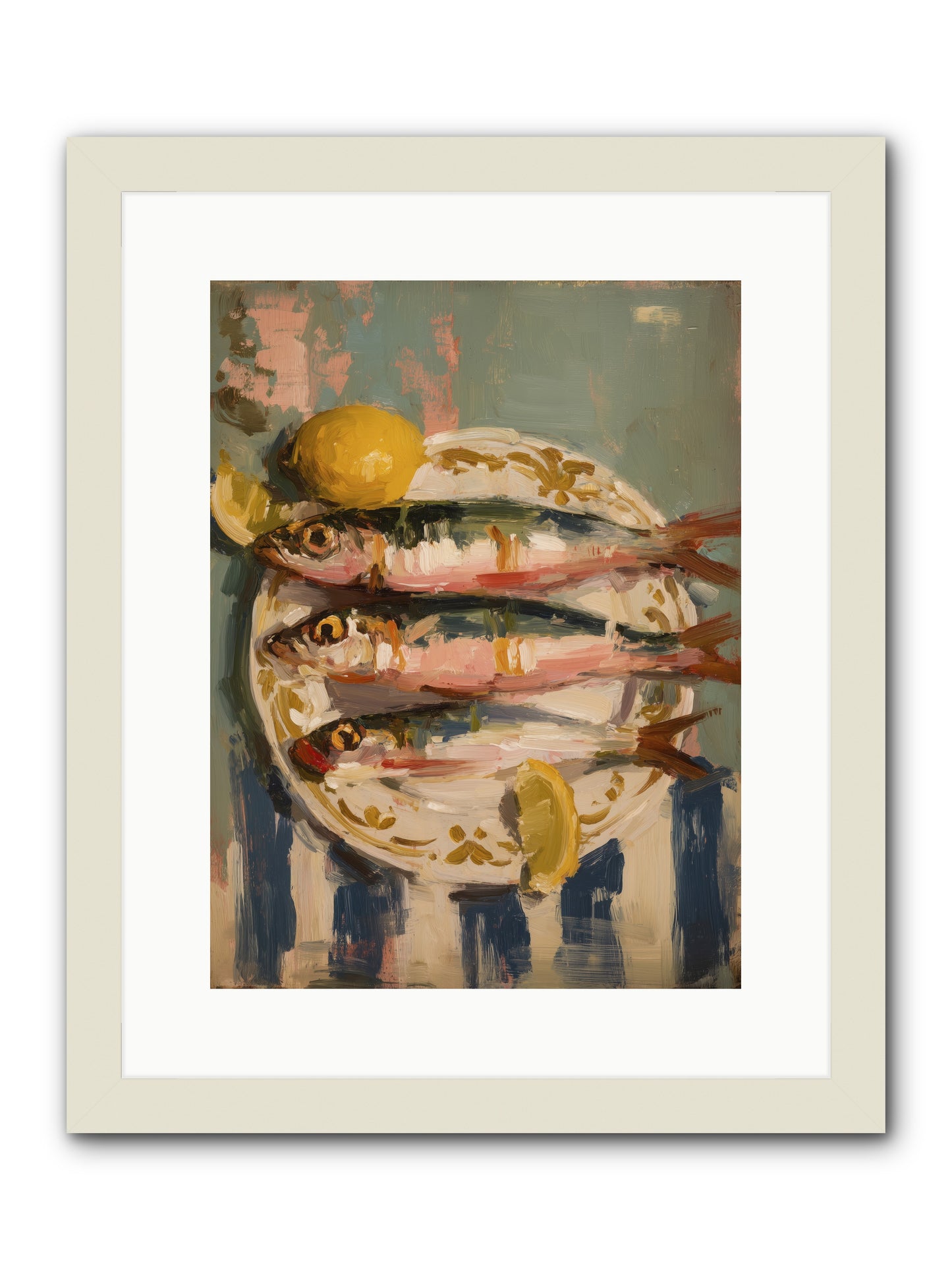 French Shore -- Framed Print - White 12x16