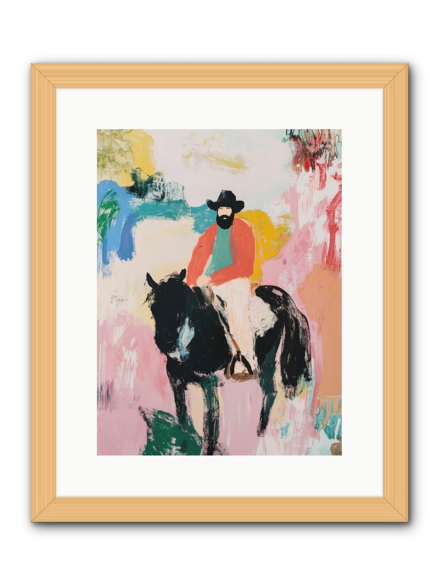Frontier Fury -- Framed Print - Natural 12x16