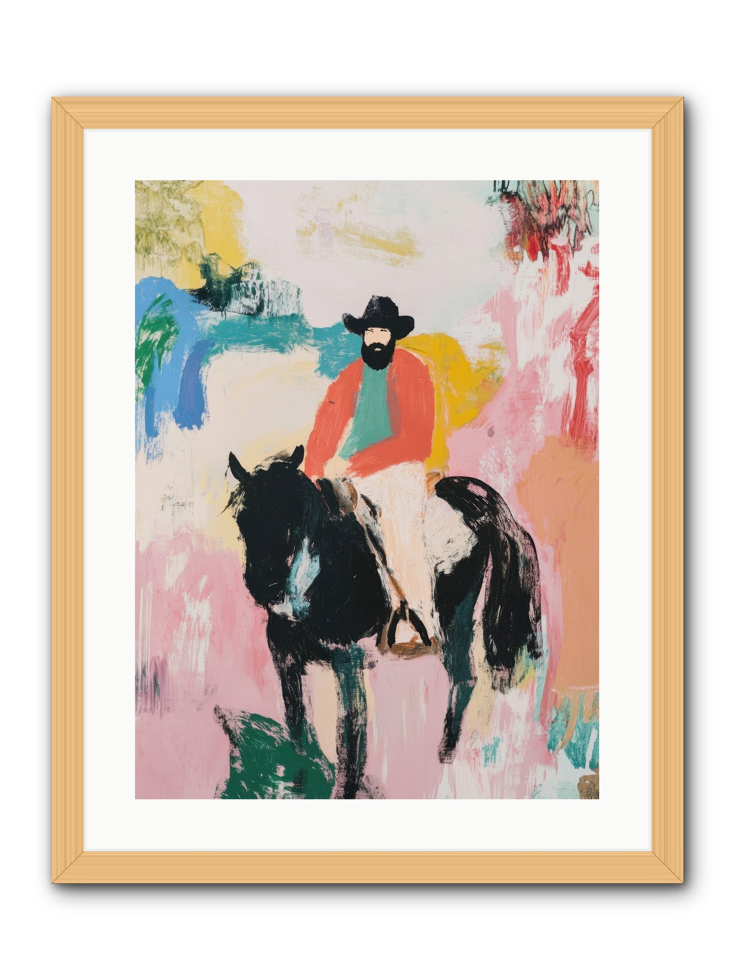 Frontier Fury -- Framed Print - Natural 18x24