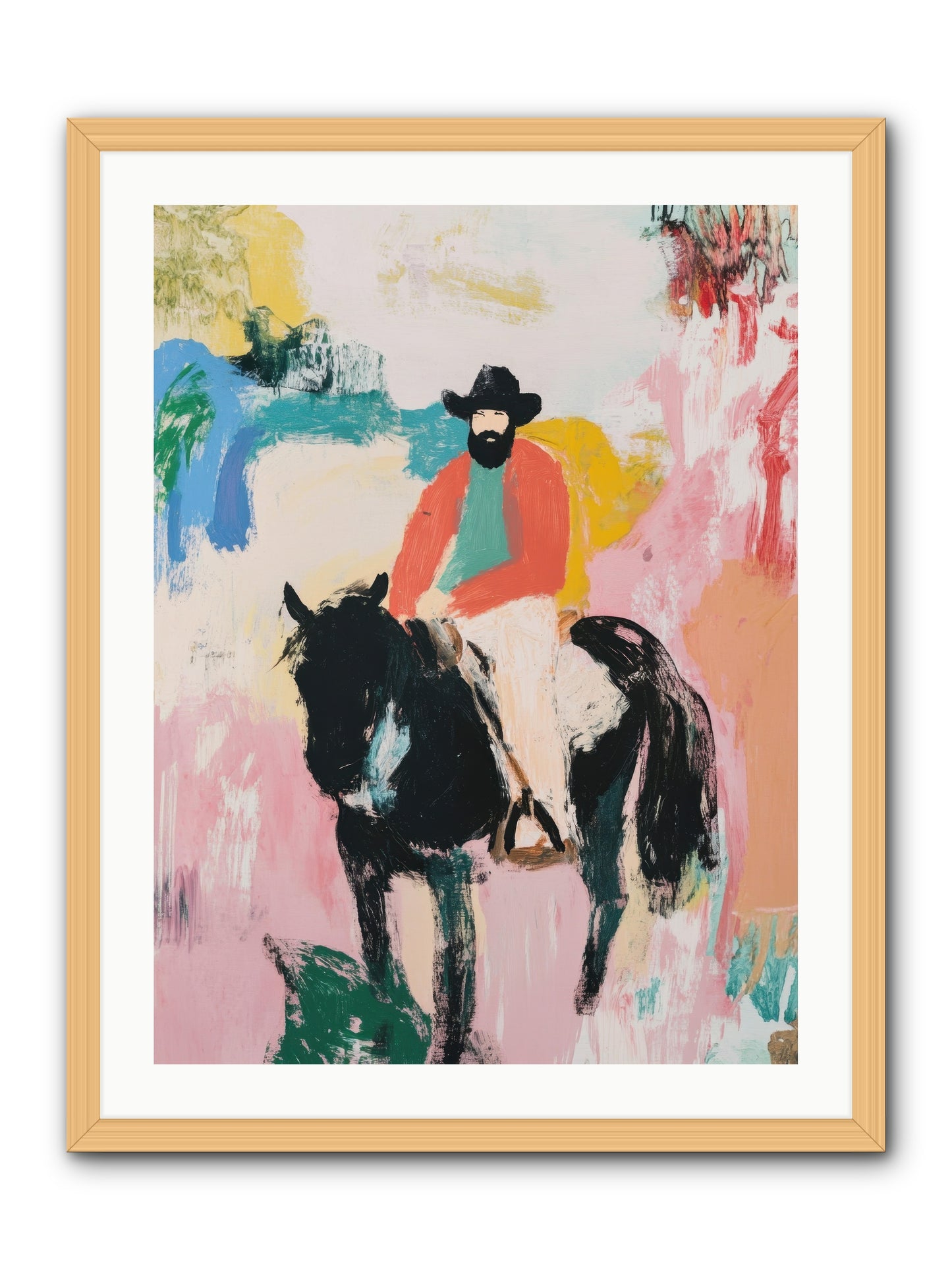 Frontier Fury -- Framed Print - Natural 24x32