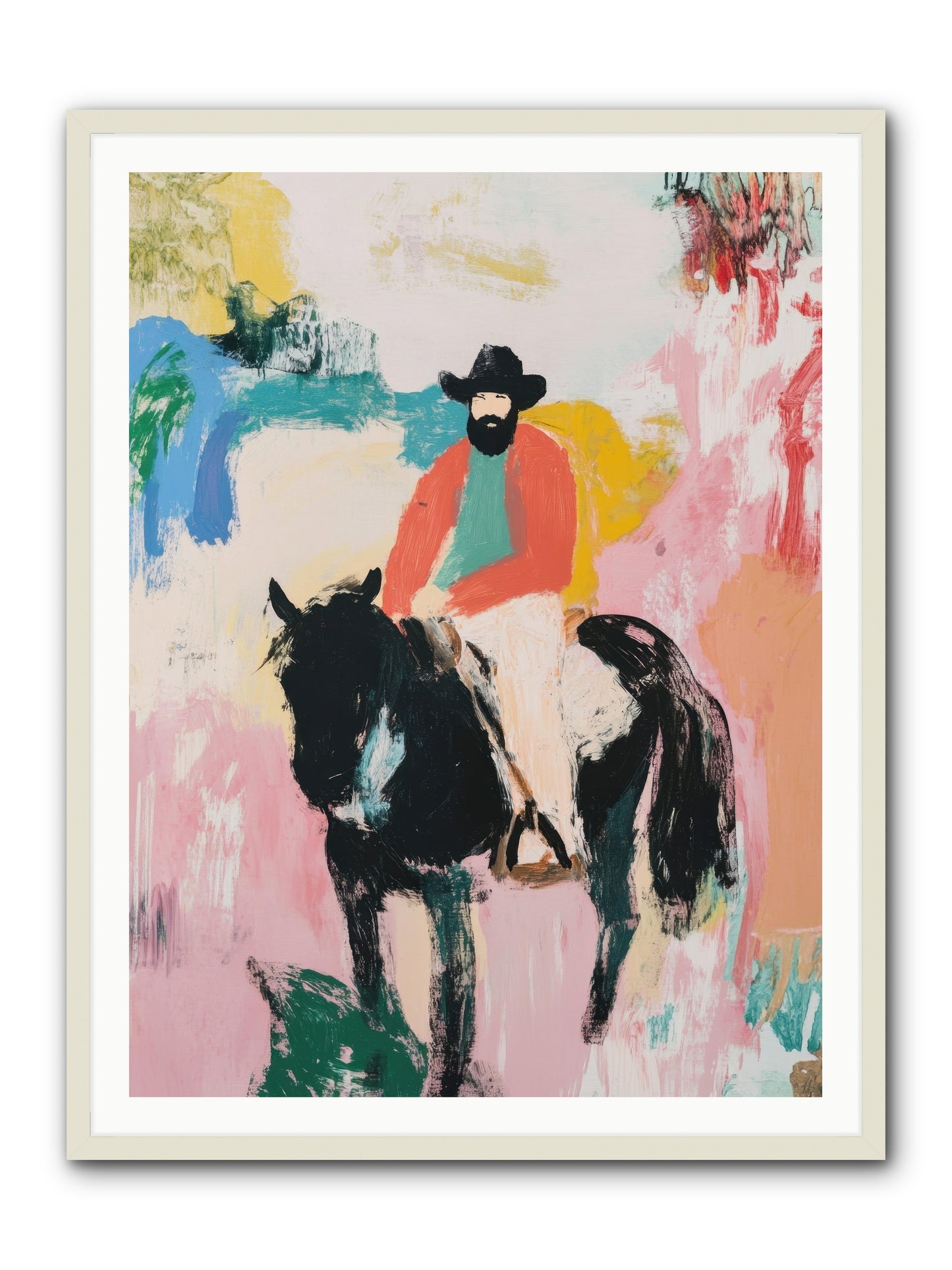 Frontier Fury -- Framed Print - White 36x48