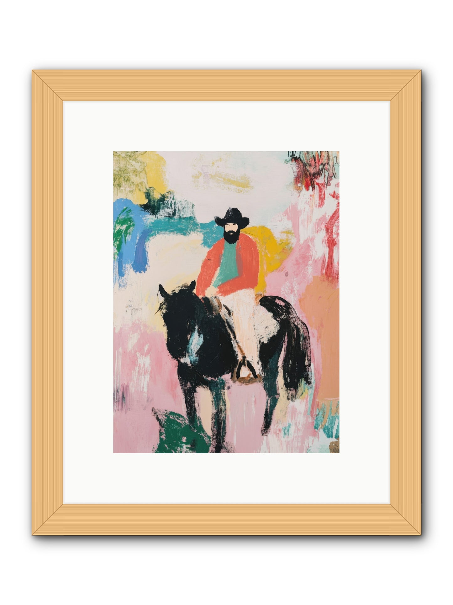 Frontier Fury -- Framed Print - Natural 9x12