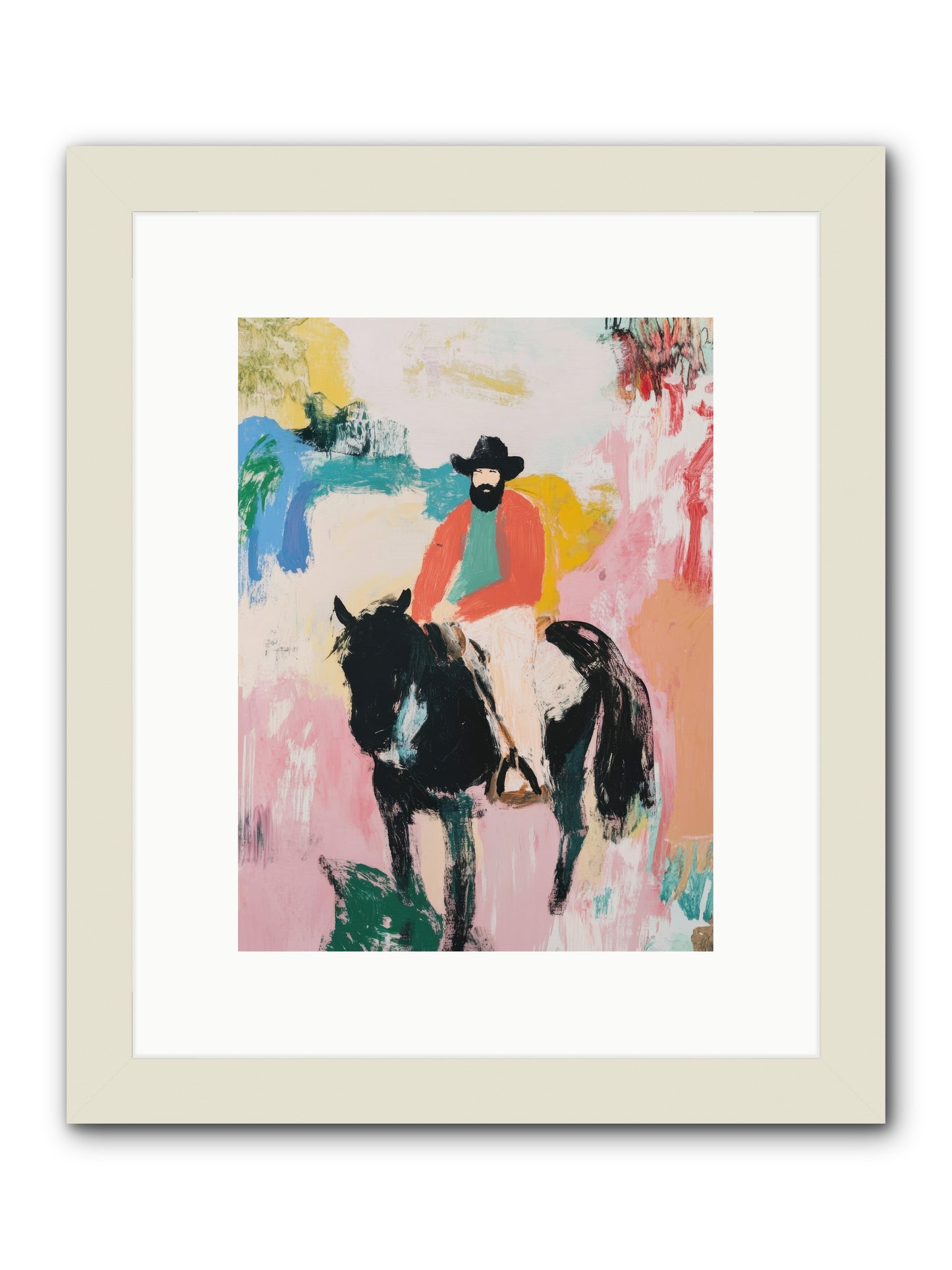 Frontier Fury -- Framed Print - White 9x12
