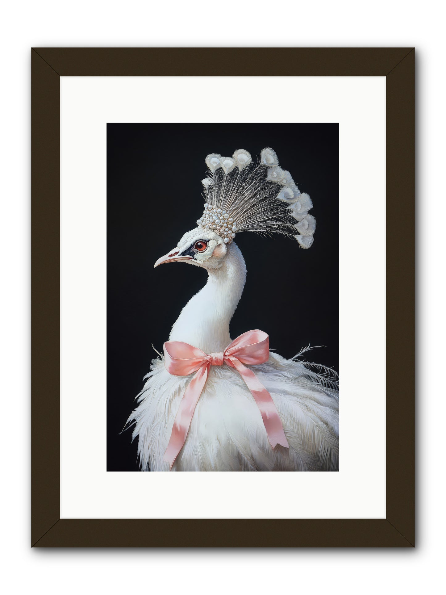 Frost Feathered Majesty -- Framed Print - Black 10x15