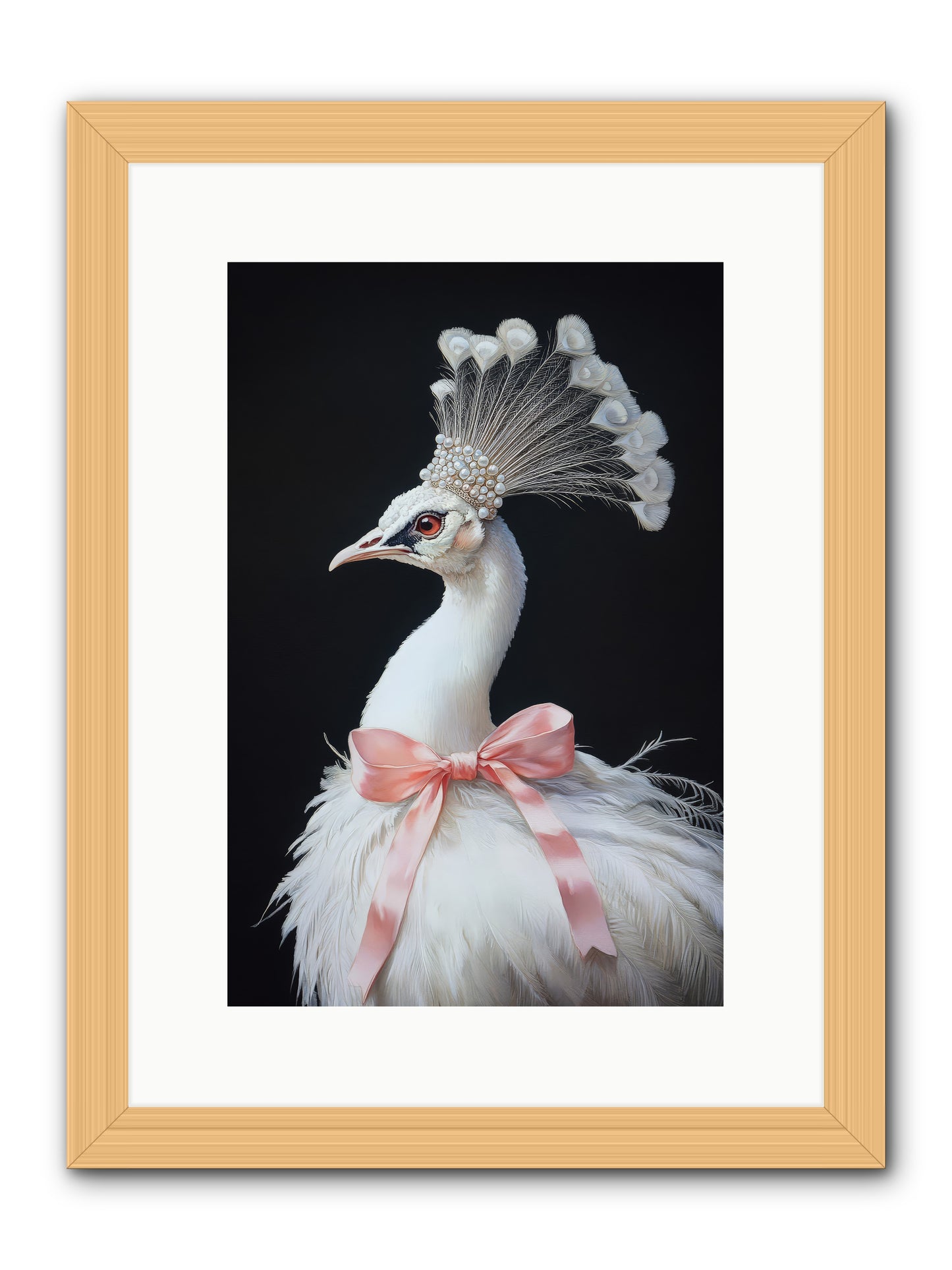 Frost Feathered Majesty -- Framed Print - Natural 10x15