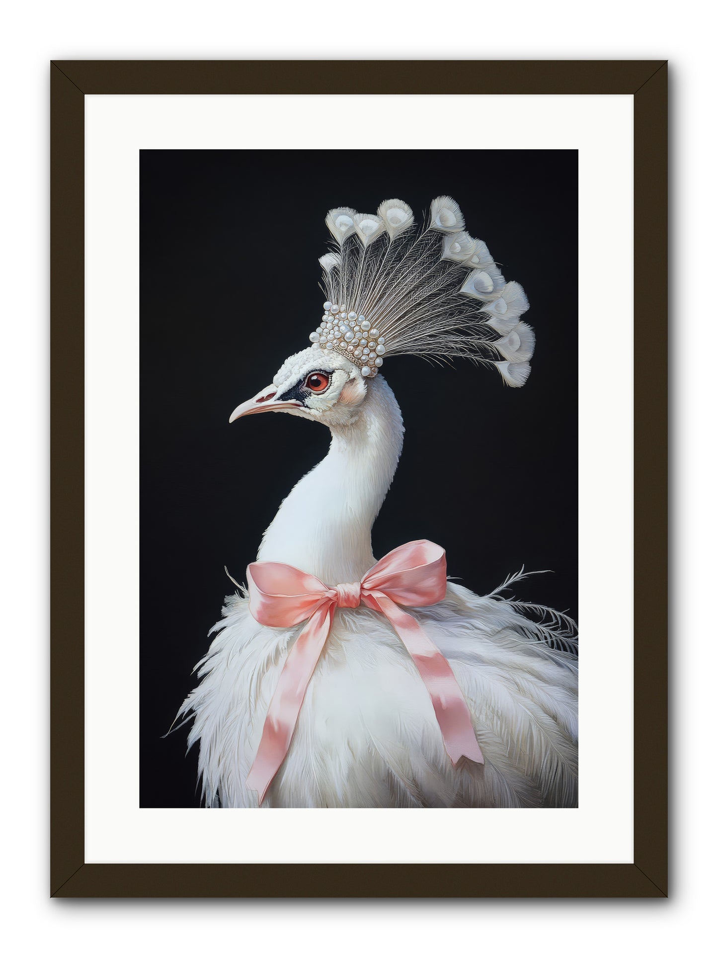Frost Feathered Majesty -- Framed Print - Black 16x24