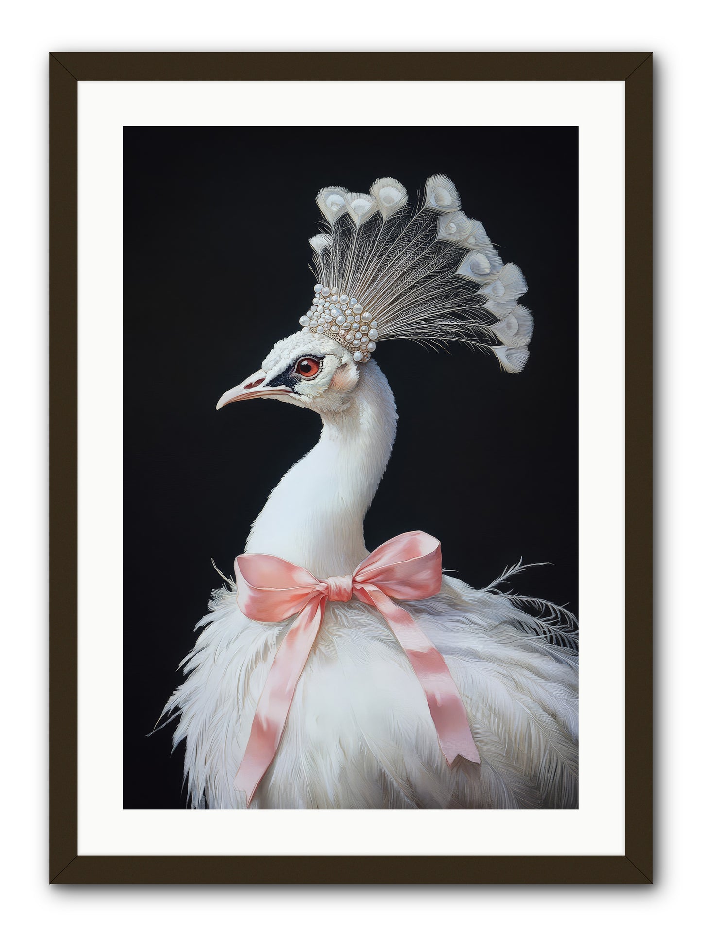 Frost Feathered Majesty -- Framed Print - Black 20x30