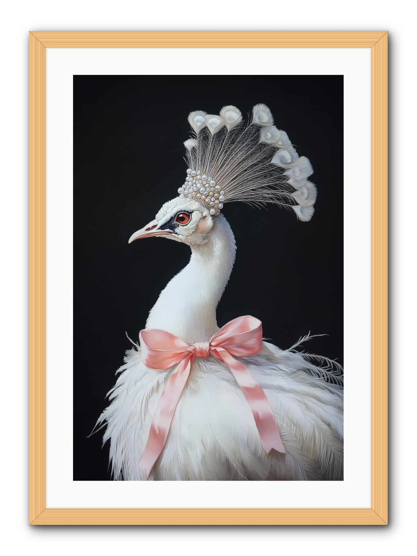 Frost Feathered Majesty -- Framed Print - Natural 20x30
