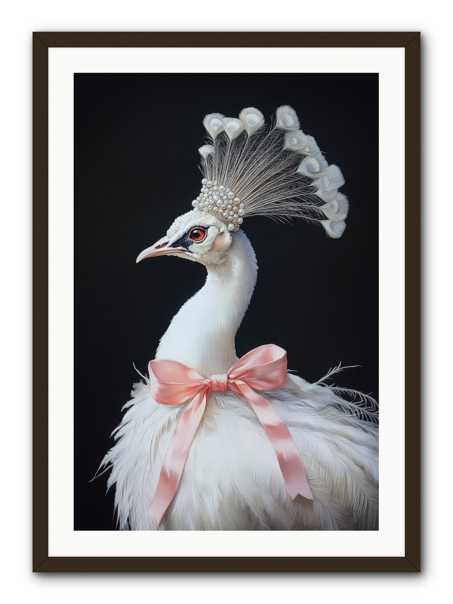 Frost Feathered Majesty -- Framed Print - Black 24x36