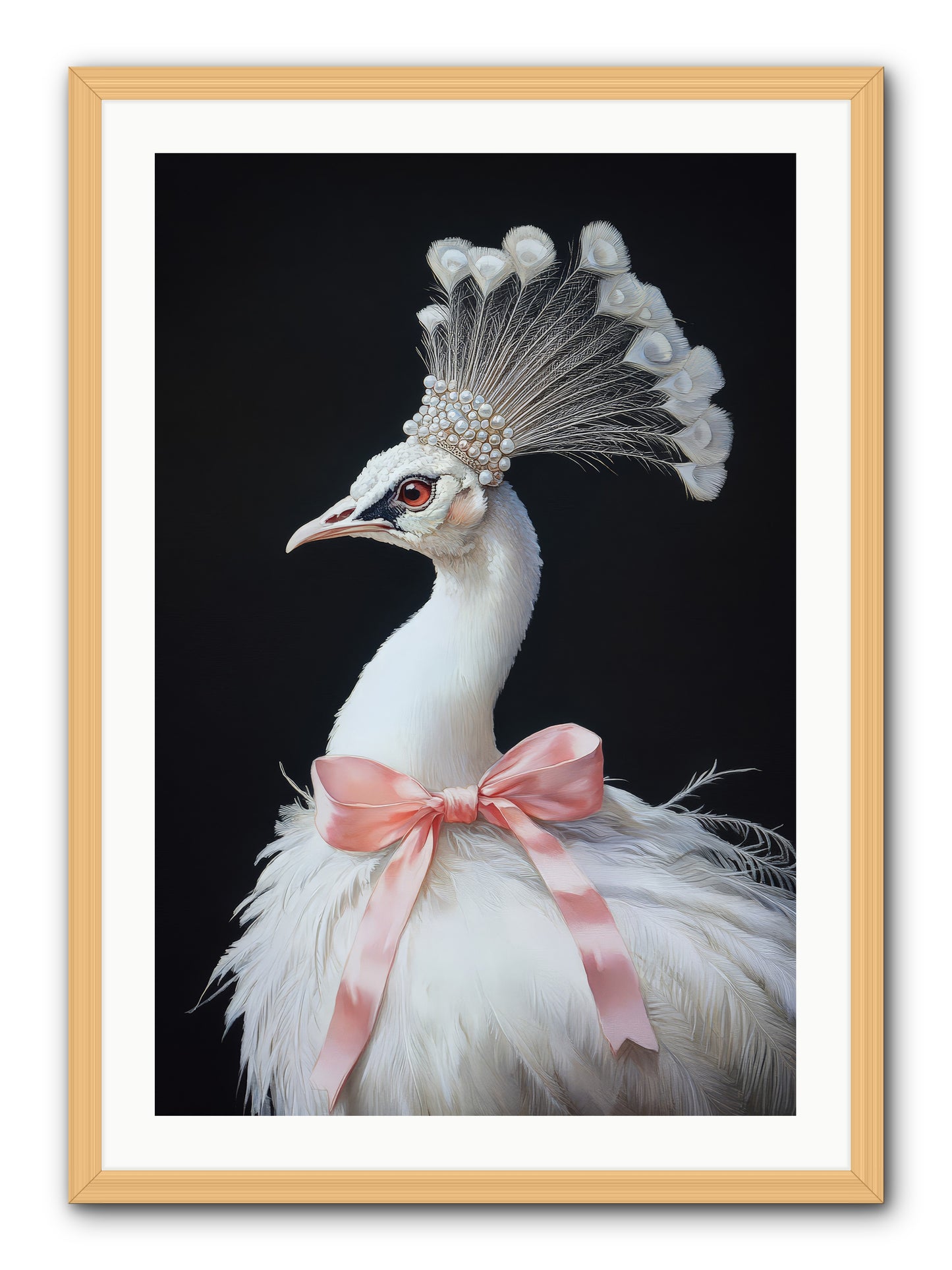 Frost Feathered Majesty -- Framed Print - Natural 24x36