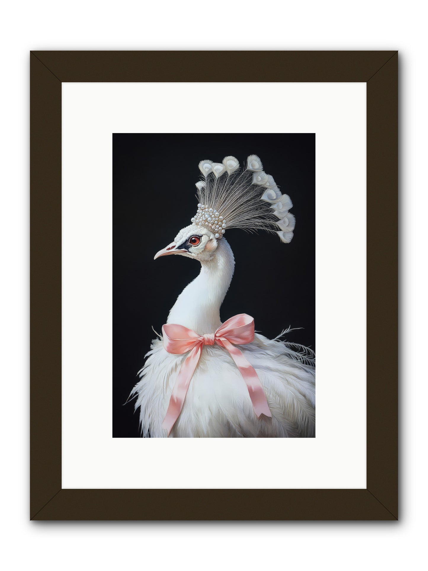 Frost Feathered Majesty -- Framed Print - Black 8x12