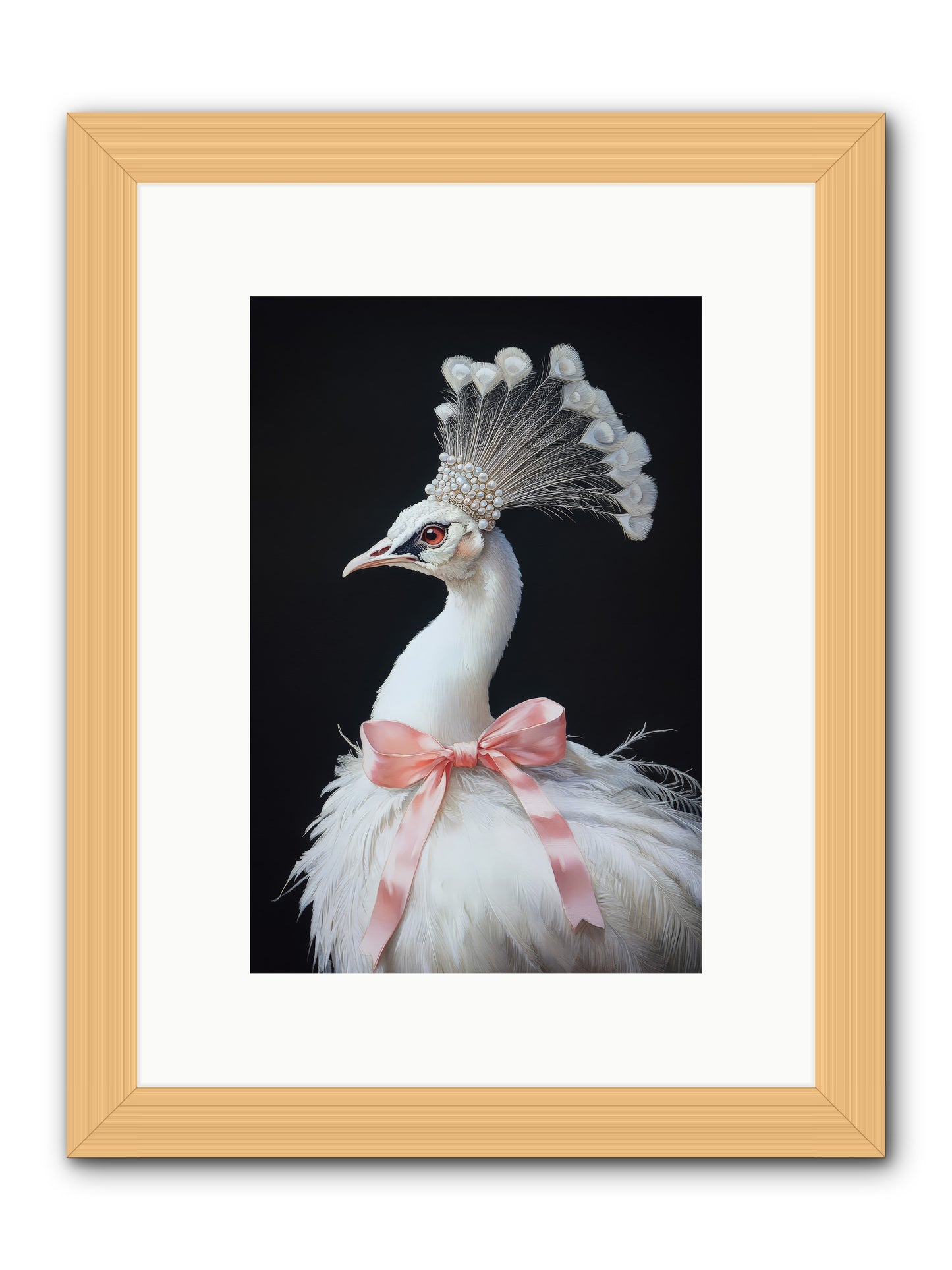Frost Feathered Majesty -- Framed Print - Natural 8x12