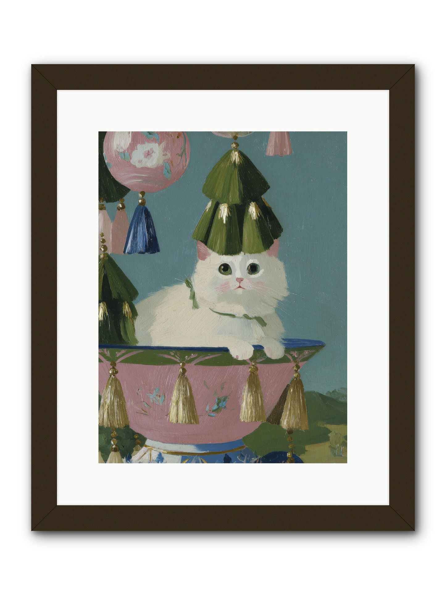 Frosty Morning Mischief -- Framed Print - Black 12x16