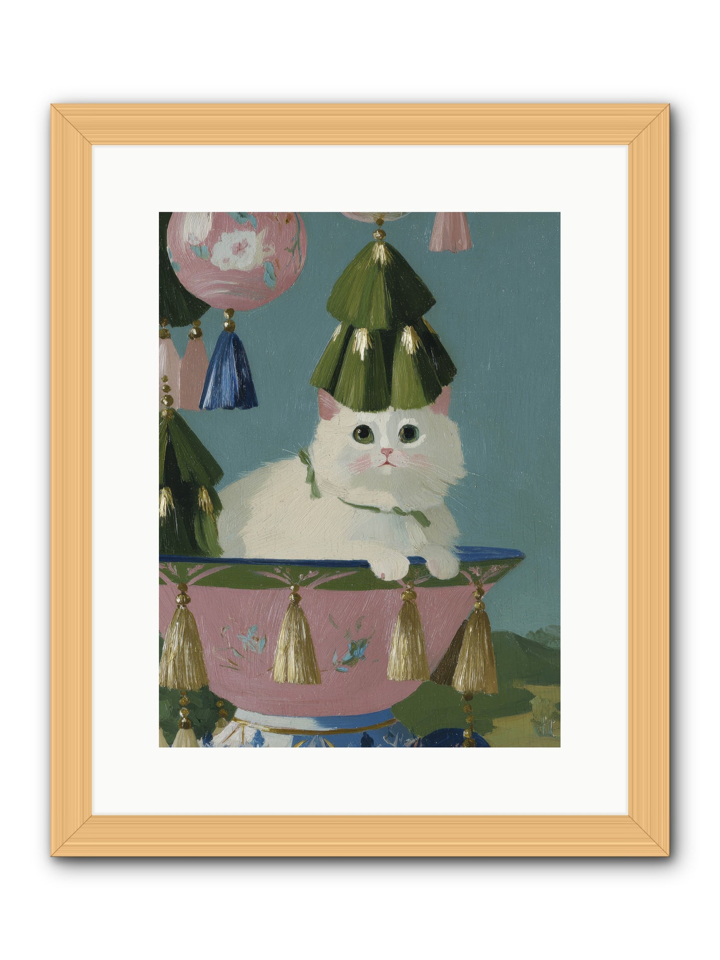 Frosty Morning Mischief -- Framed Print - Natural 12x16
