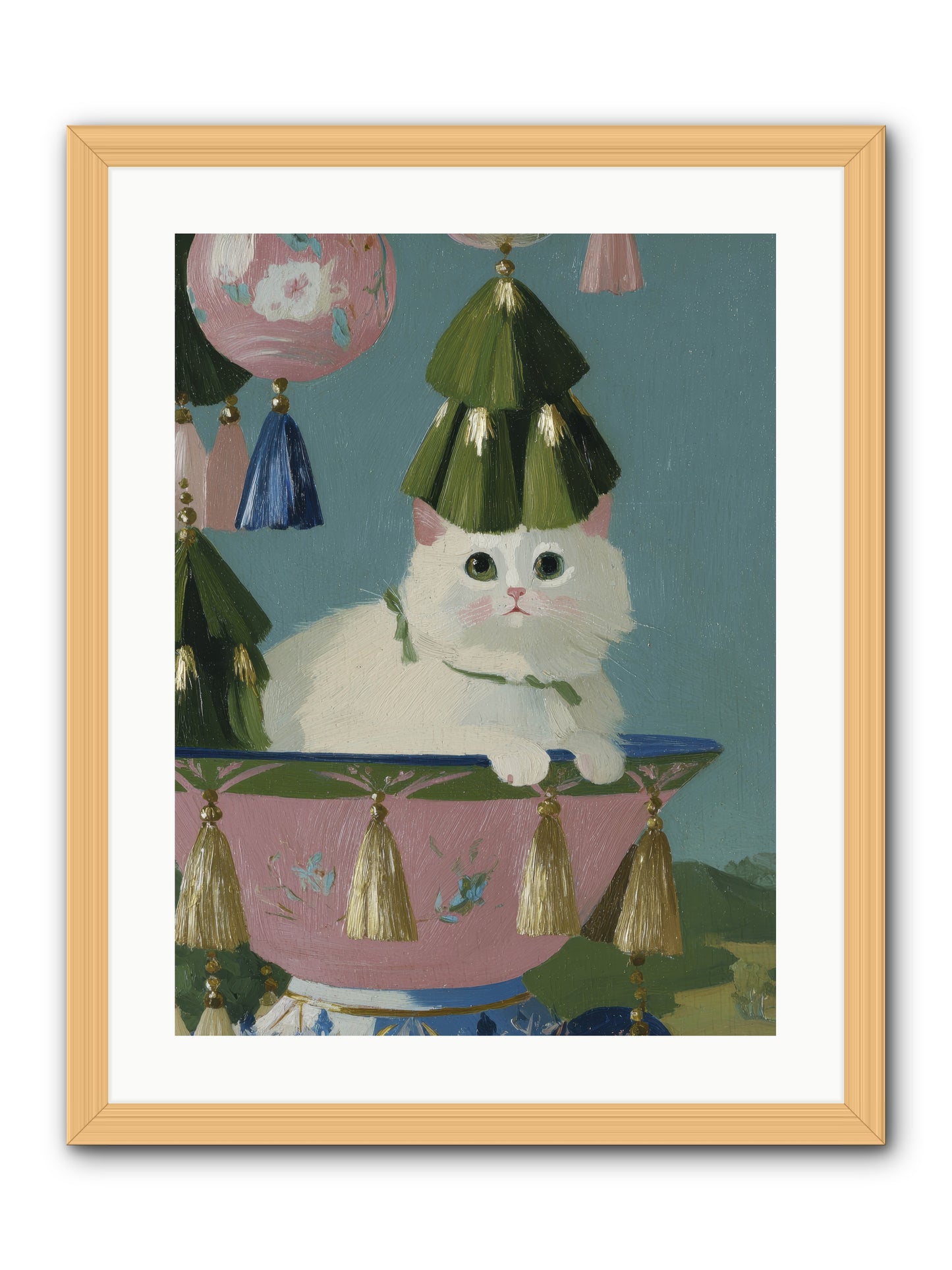 Frosty Morning Mischief -- Framed Print - Natural 18x24