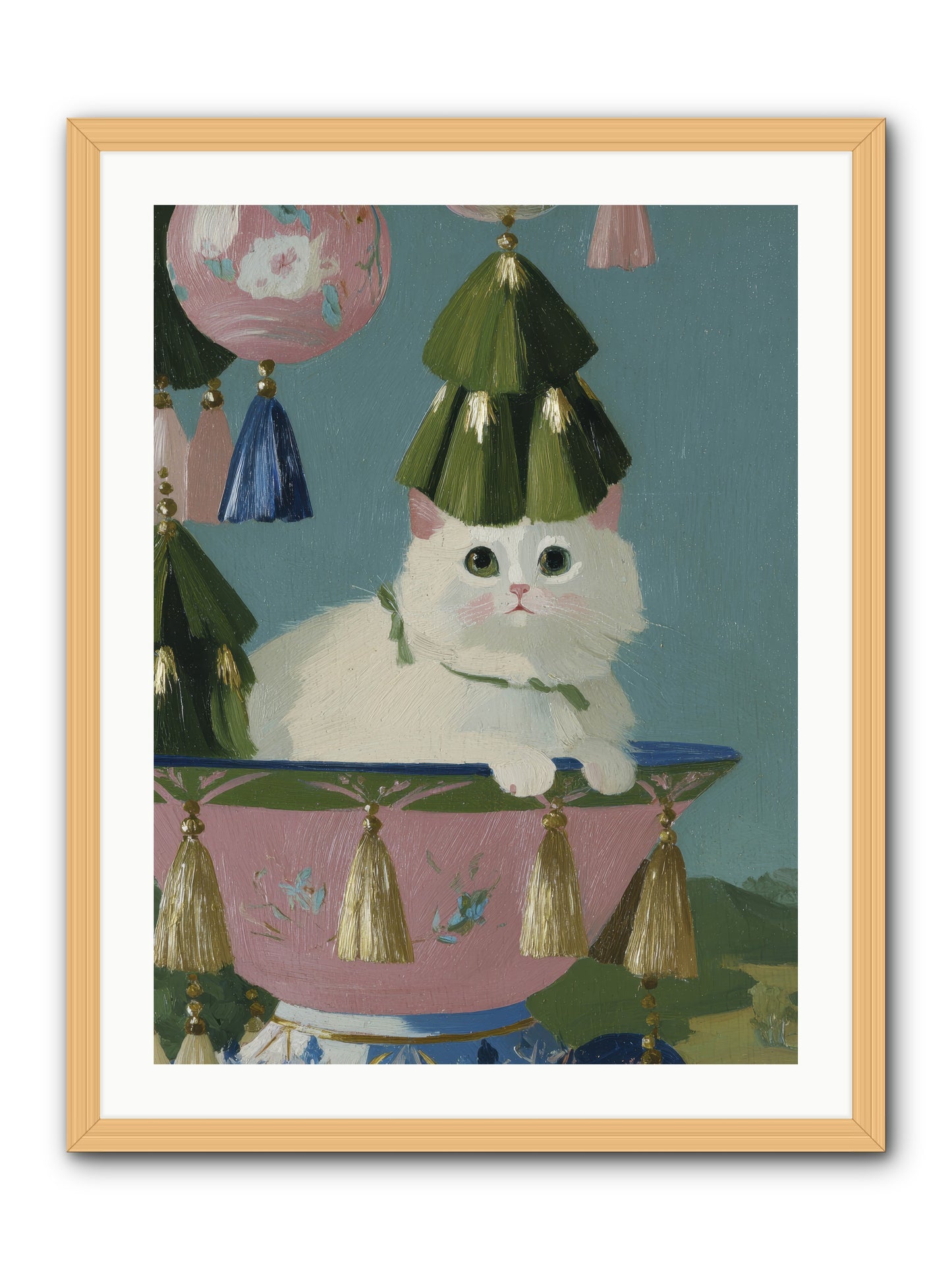 Frosty Morning Mischief -- Framed Print - Natural 24x32