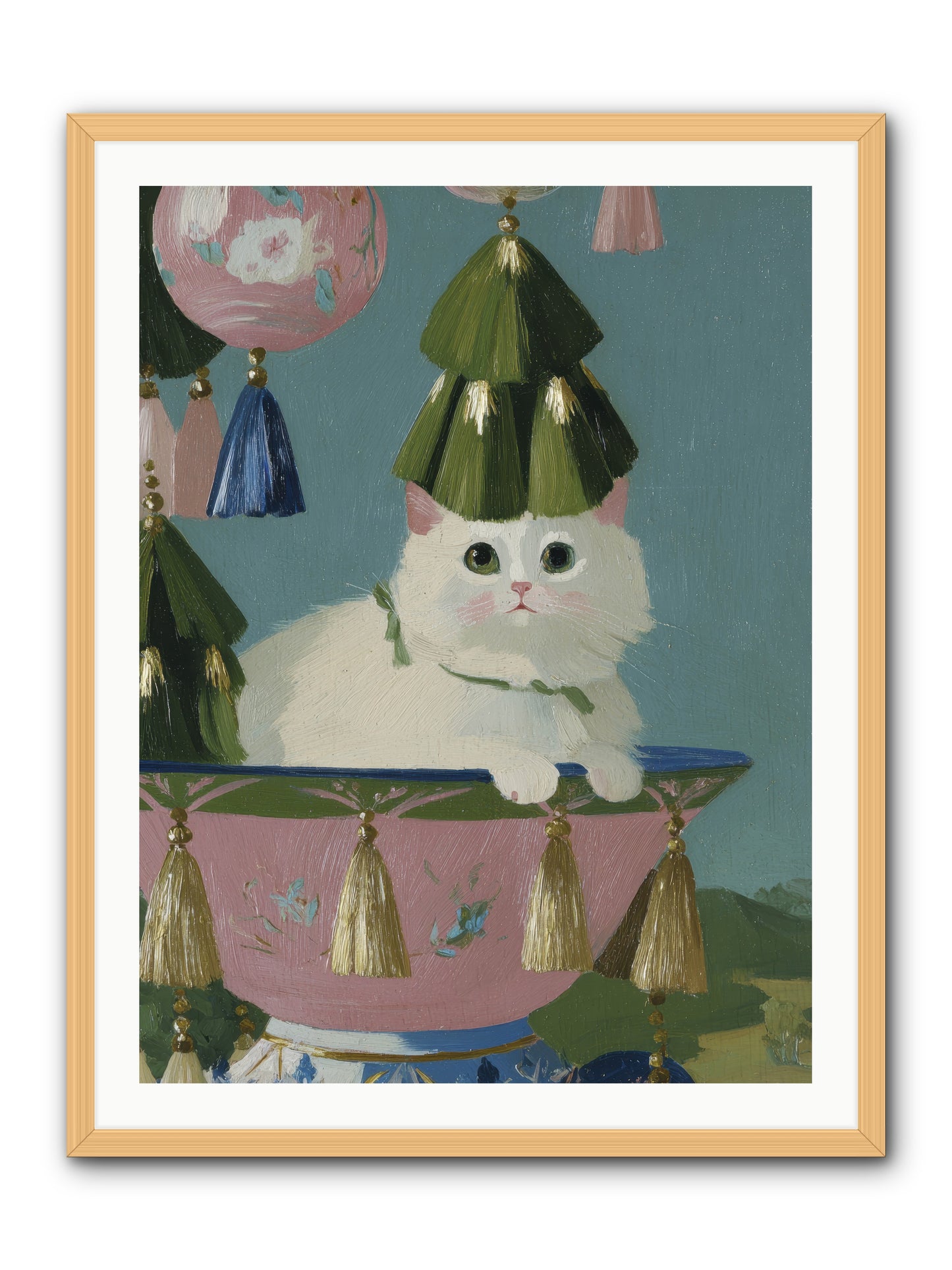 Frosty Morning Mischief -- Framed Print - Natural 30x40