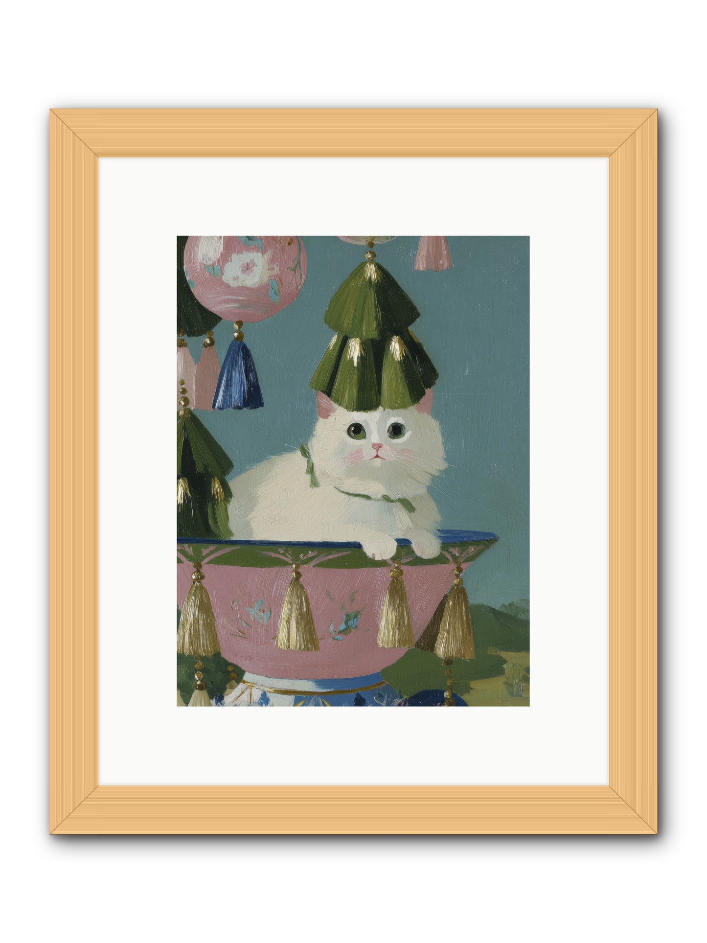 Frosty Morning Mischief -- Framed Print - Natural 9x12