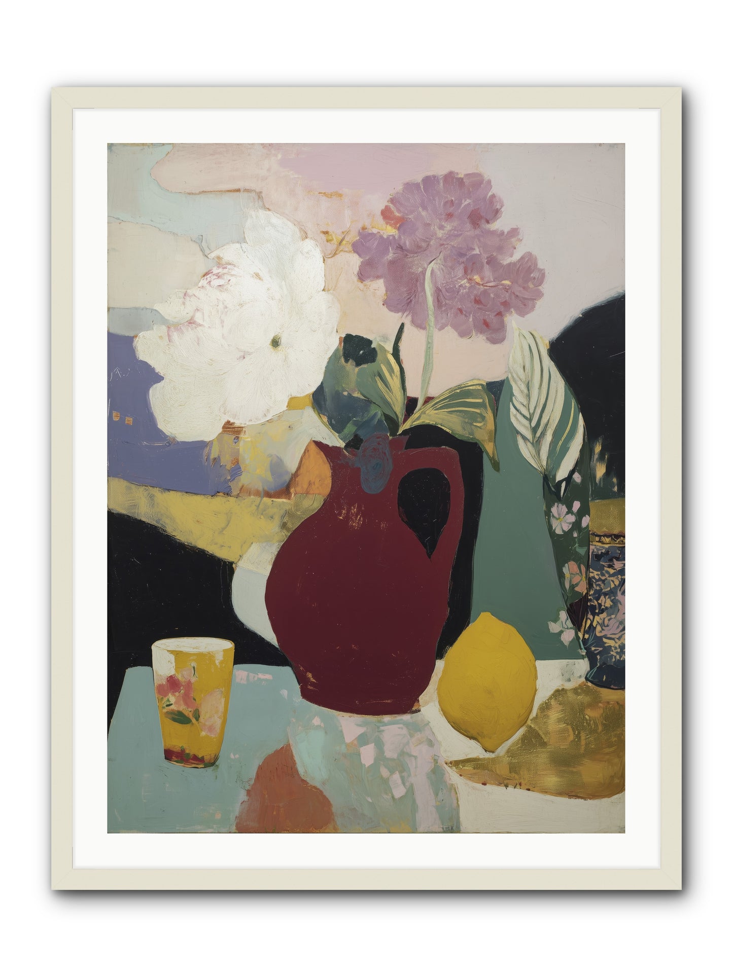 Fruit and Shadow -- Framed Print - White 30x40