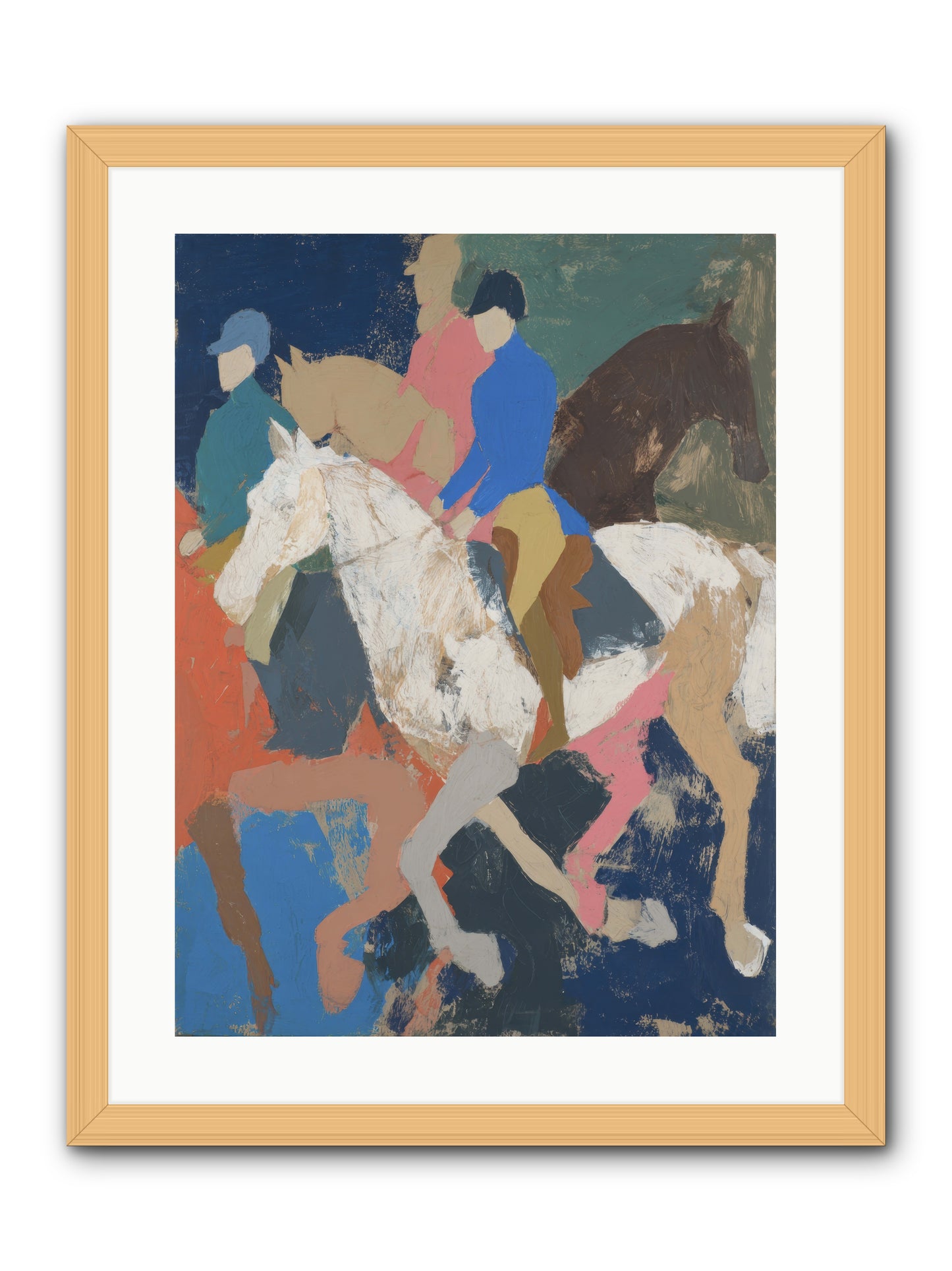 Galloping Into Myth -- Framed Print - Natural 18x24