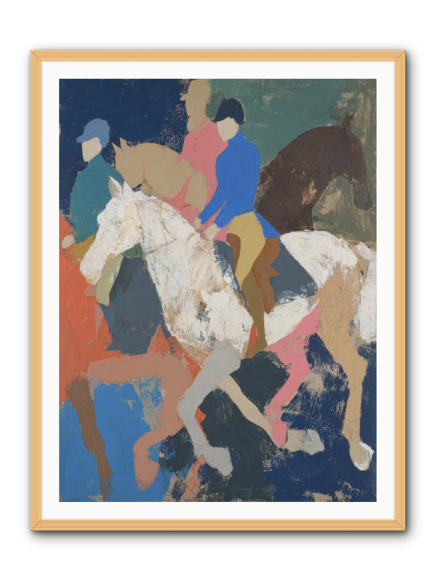 Galloping Into Myth -- Framed Print - Natural 36x48