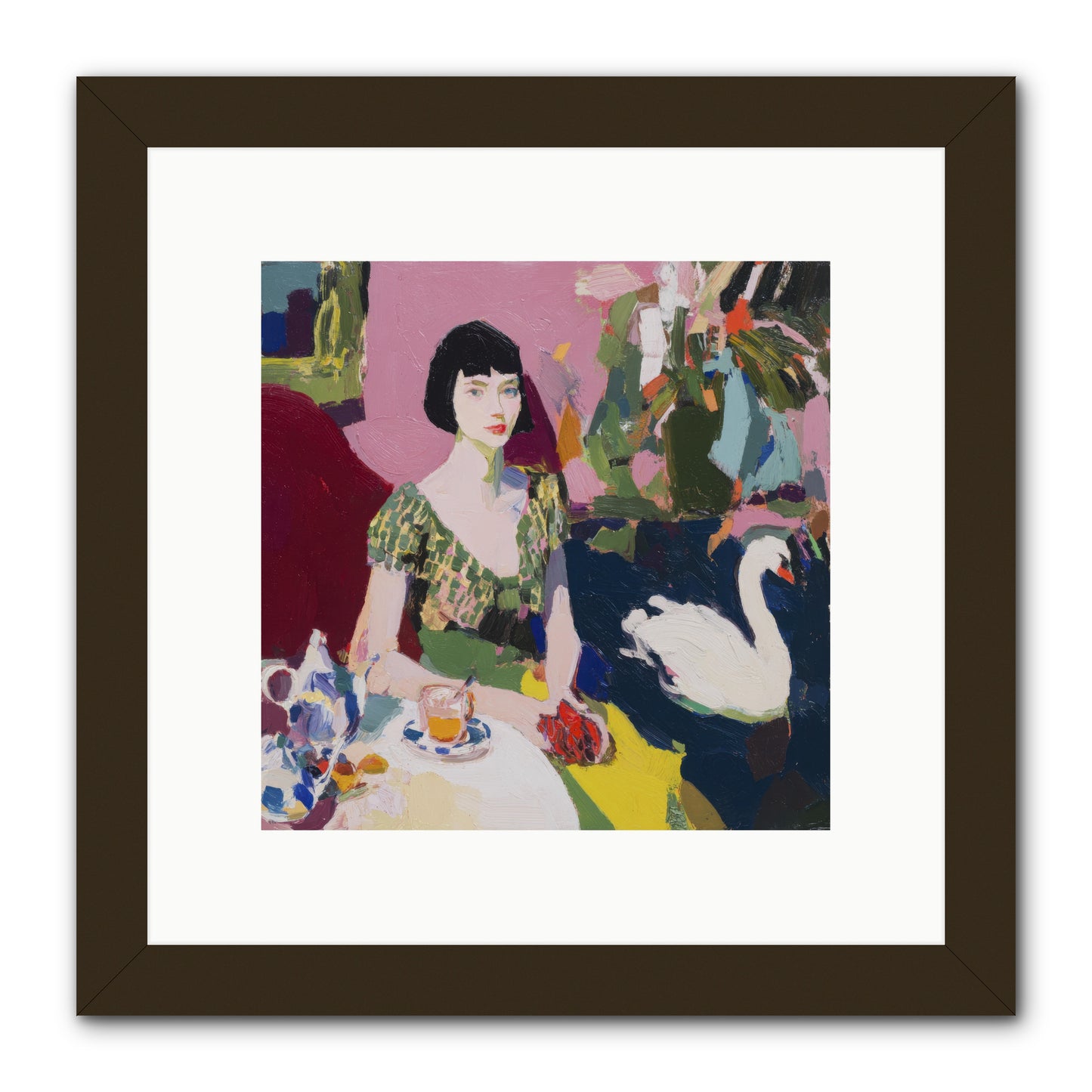 Garden Confidante -- Framed Print - Black 10x10