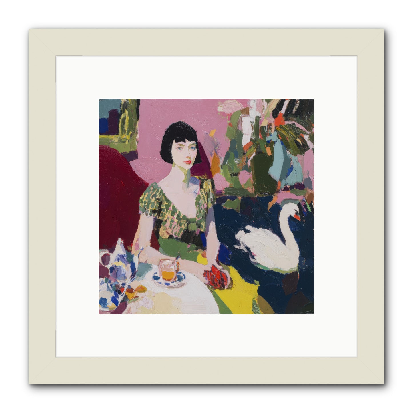 Garden Confidante -- Framed Print - White 10x10