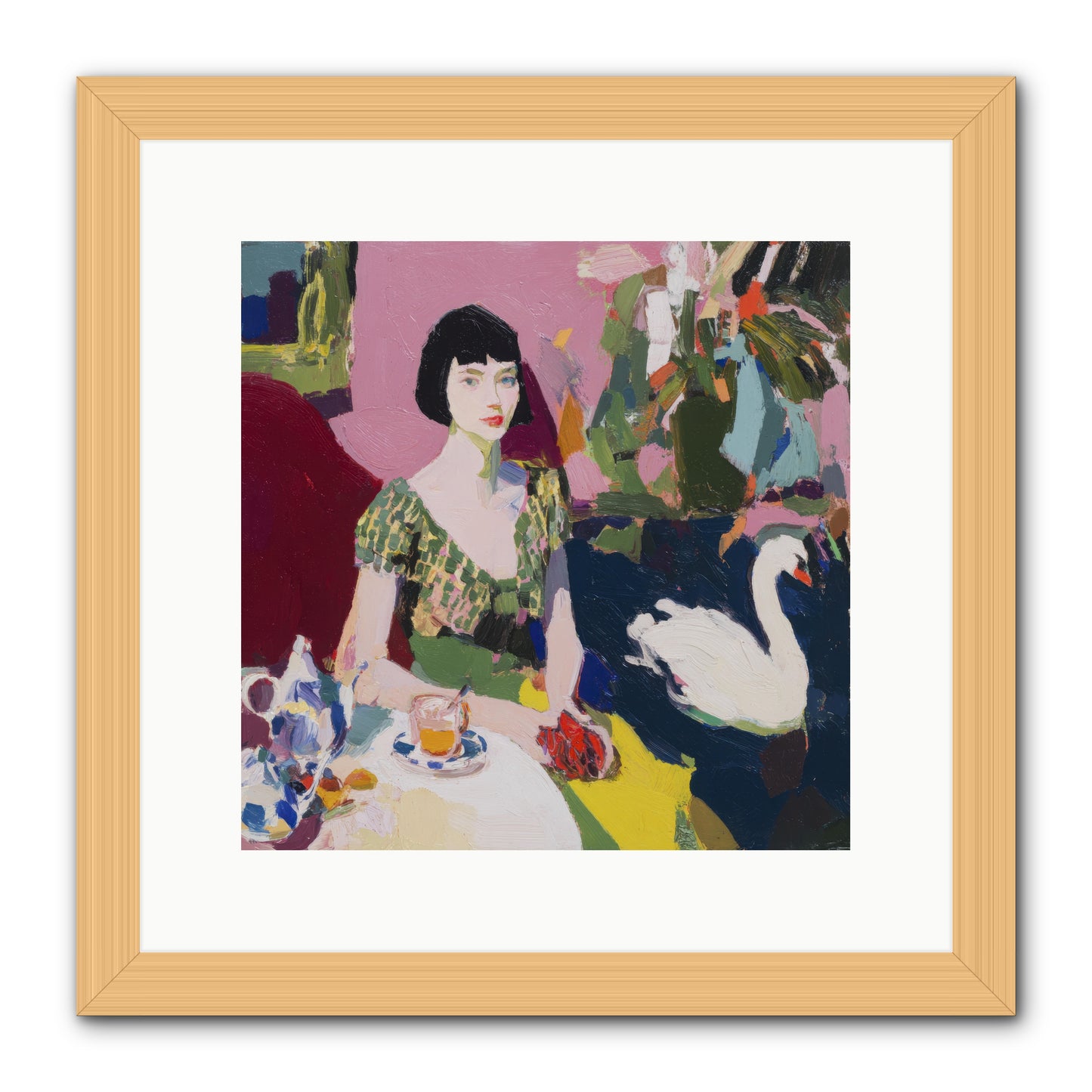 Garden Confidante -- Framed Print - Natural 12x12