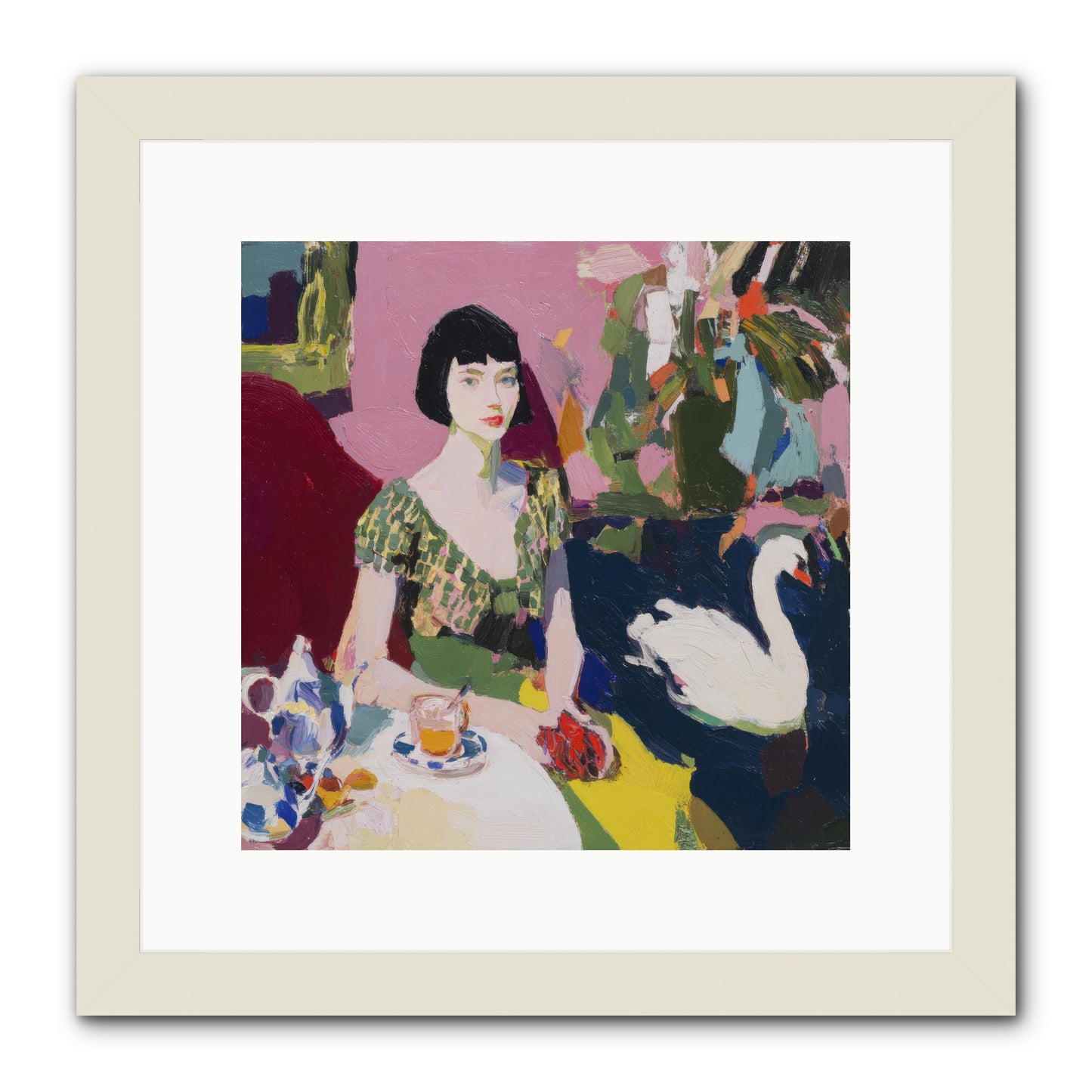 Garden Confidante -- Framed Print - White 12x12