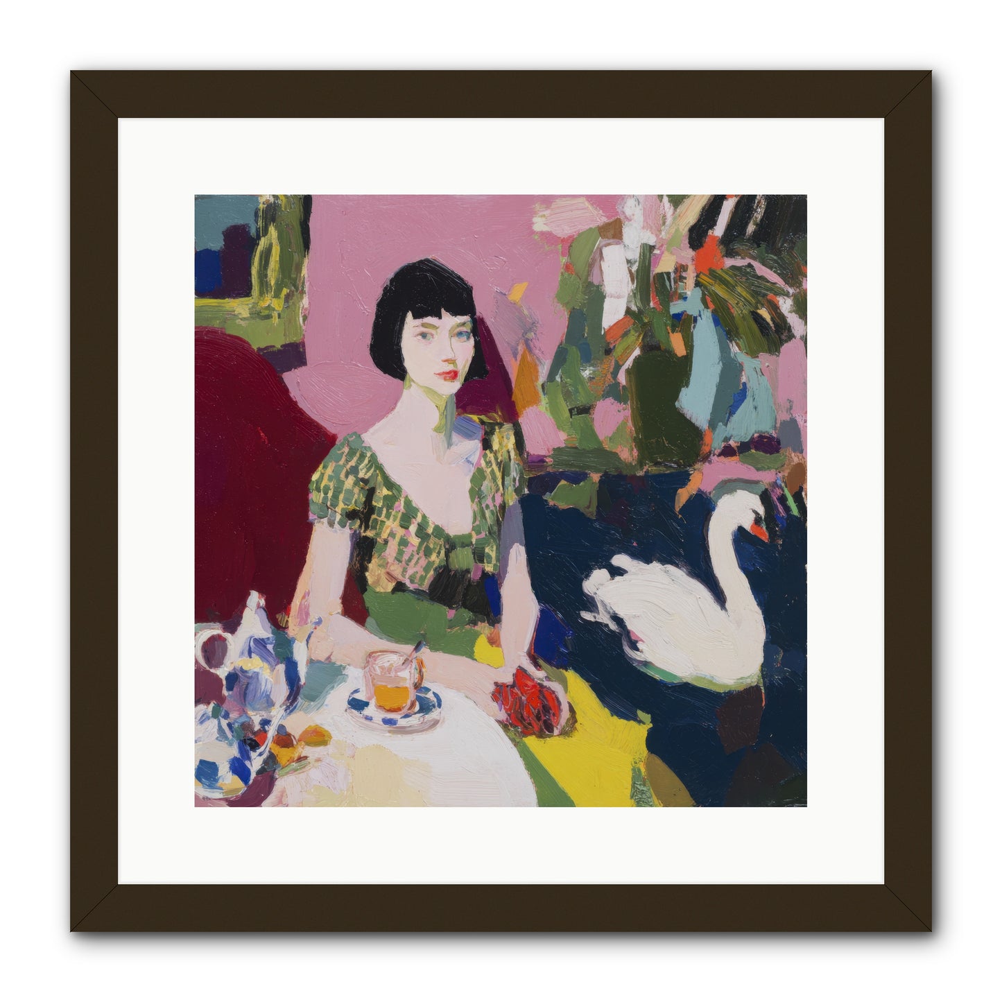 Garden Confidante -- Framed Print - Black 16x16