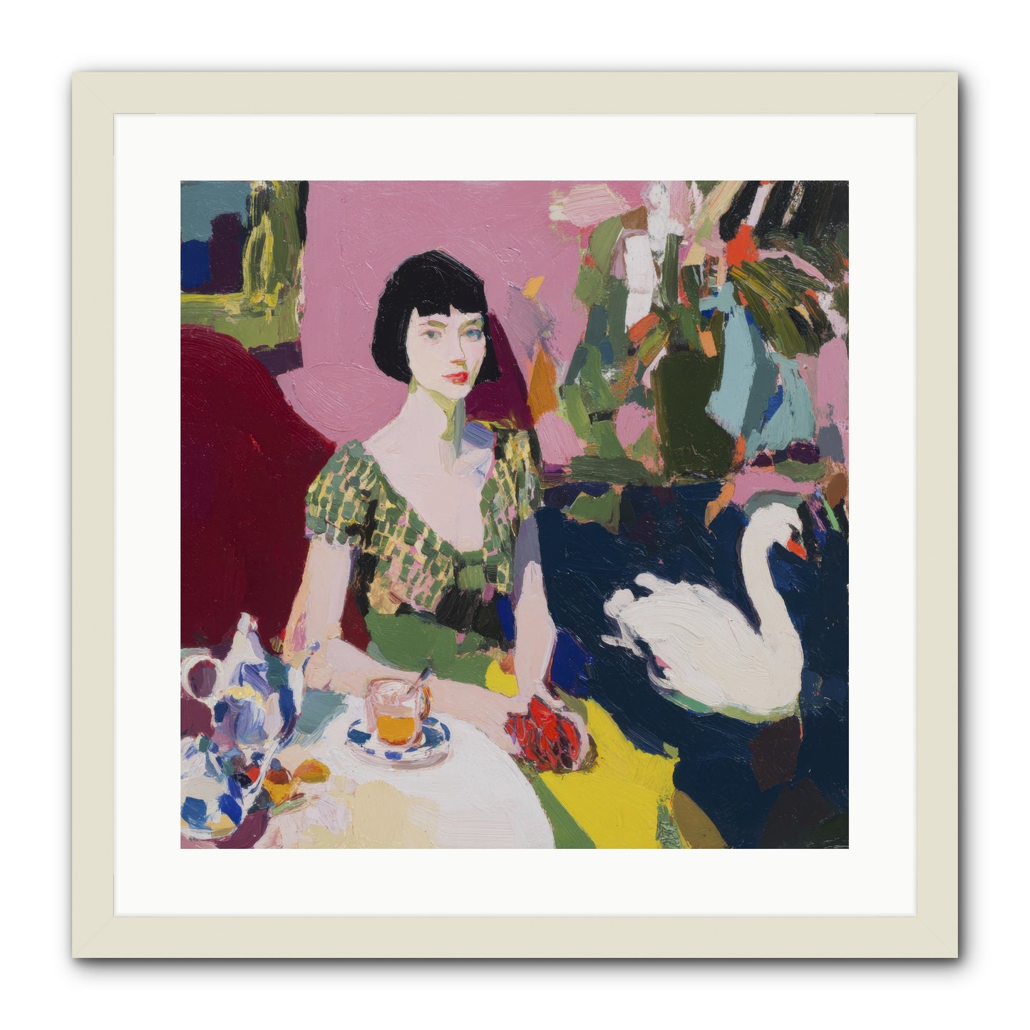 Garden Confidante -- Framed Print - White 20x20