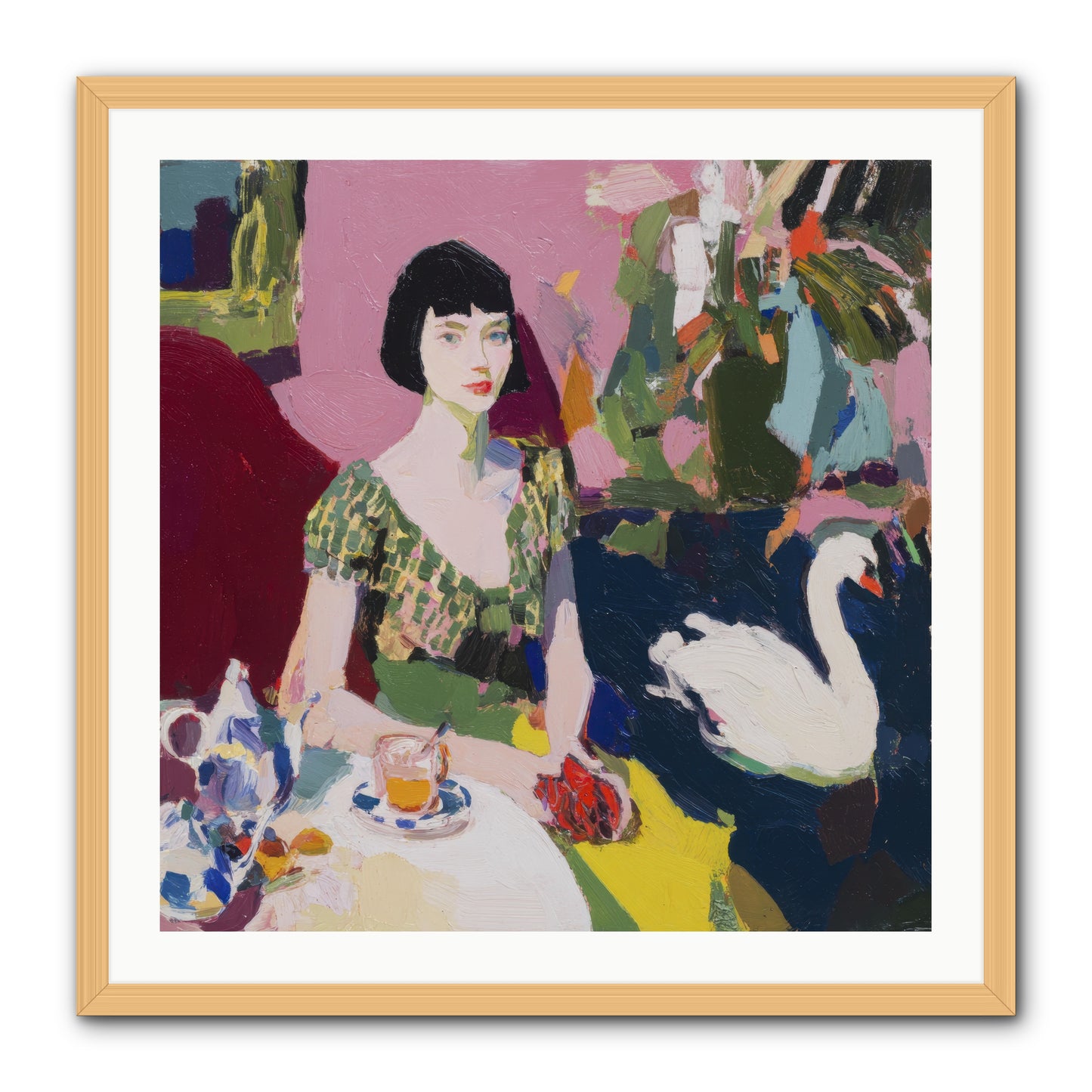 Garden Confidante -- Framed Print - Natural 30x30
