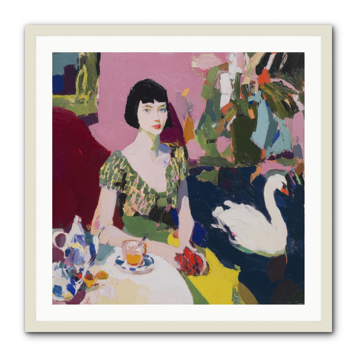 Garden Confidante -- Framed Print - White 30x30