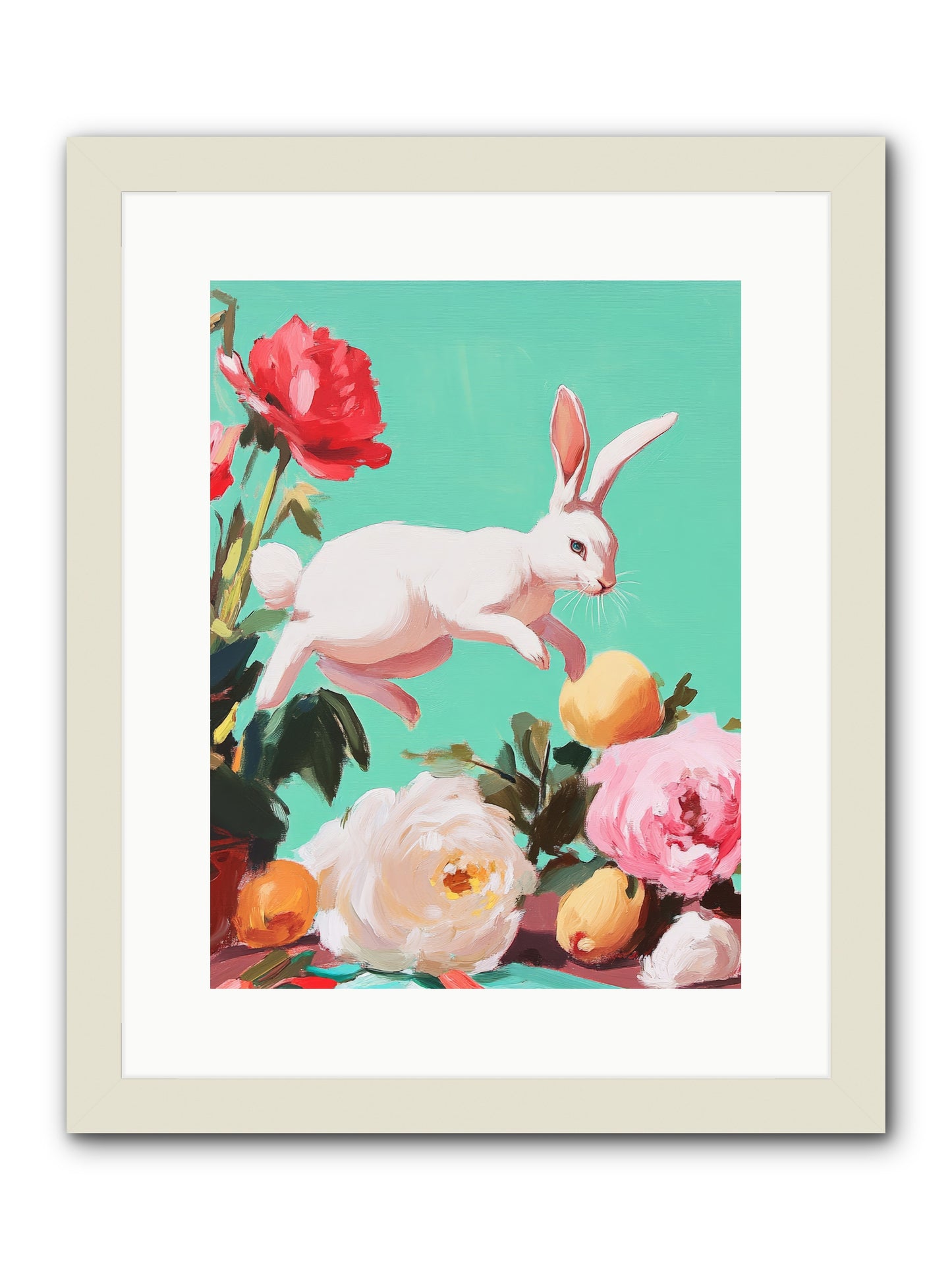 Garden Frolic No.1 Rez2 -- Framed Print - White 12x16