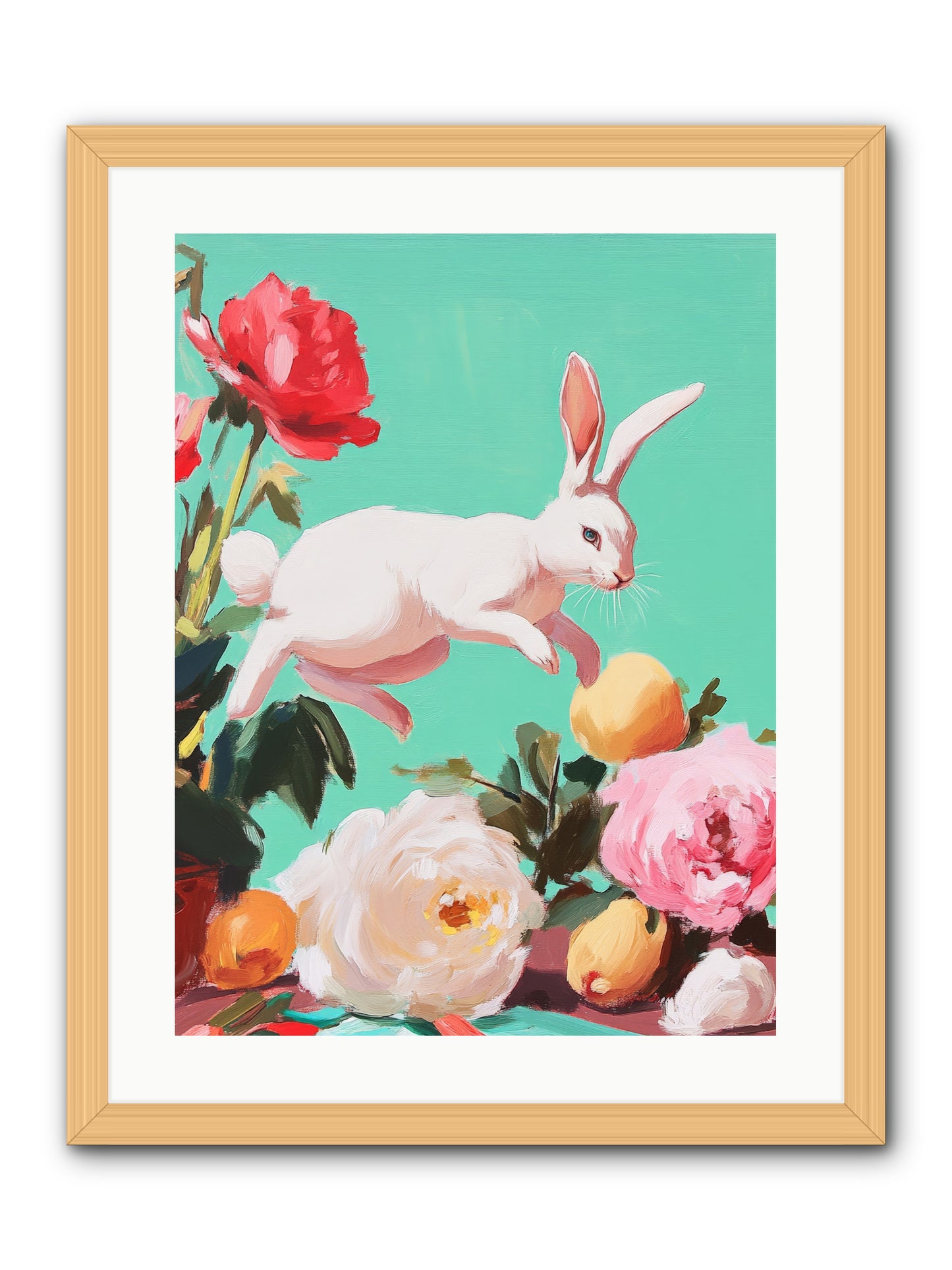 Garden Frolic No.1 Rez2 -- Framed Print - Natural 18x24