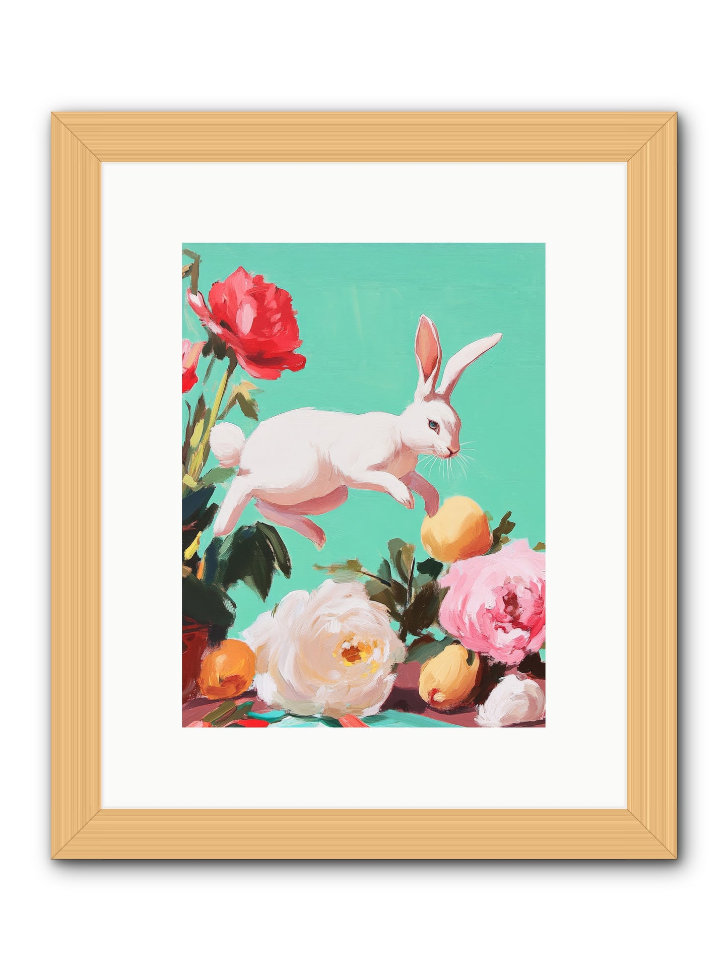 Garden Frolic No.1 Rez2 -- Framed Print - Natural 9x12