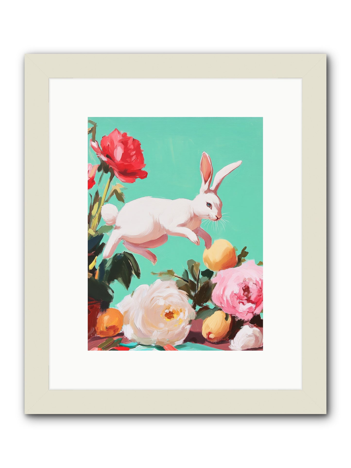 Garden Frolic No.1 Rez2 -- Framed Print - White 9x12