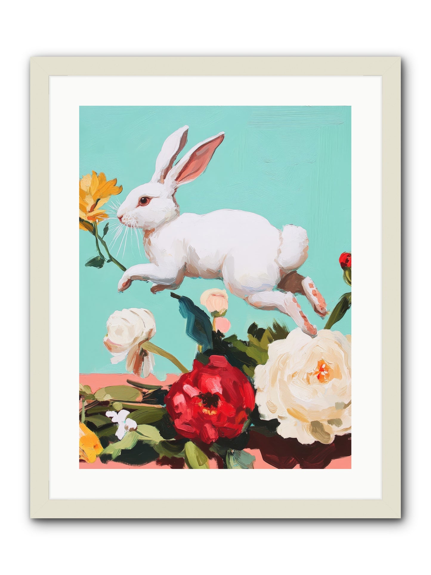 Garden Frolic No.2 Rez2 -- Framed Print - White 18x24