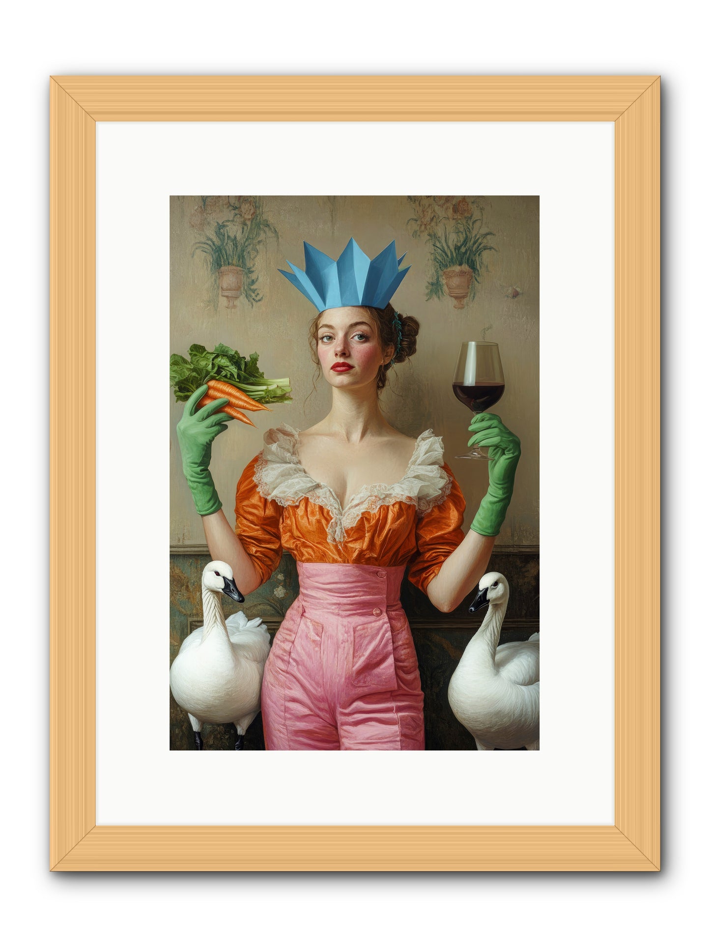 Garden Of Mad Delights -- Framed Print - Natural 10x15