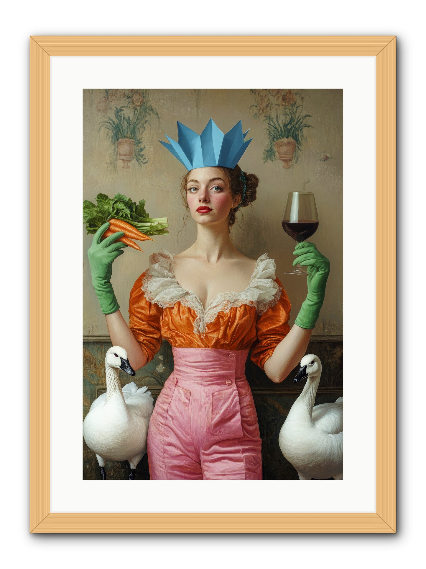 Garden Of Mad Delights -- Framed Print - Natural 16x24
