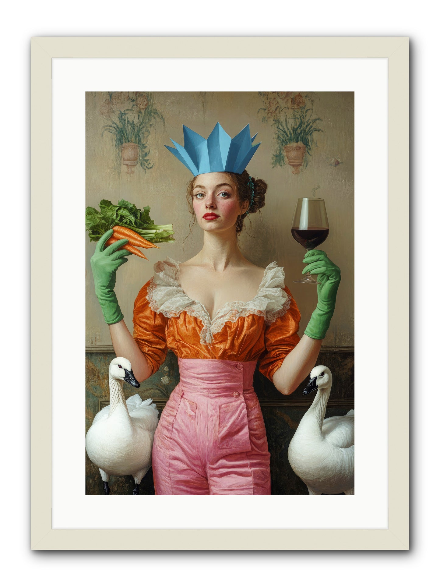 Garden Of Mad Delights -- Framed Print - White 16x24