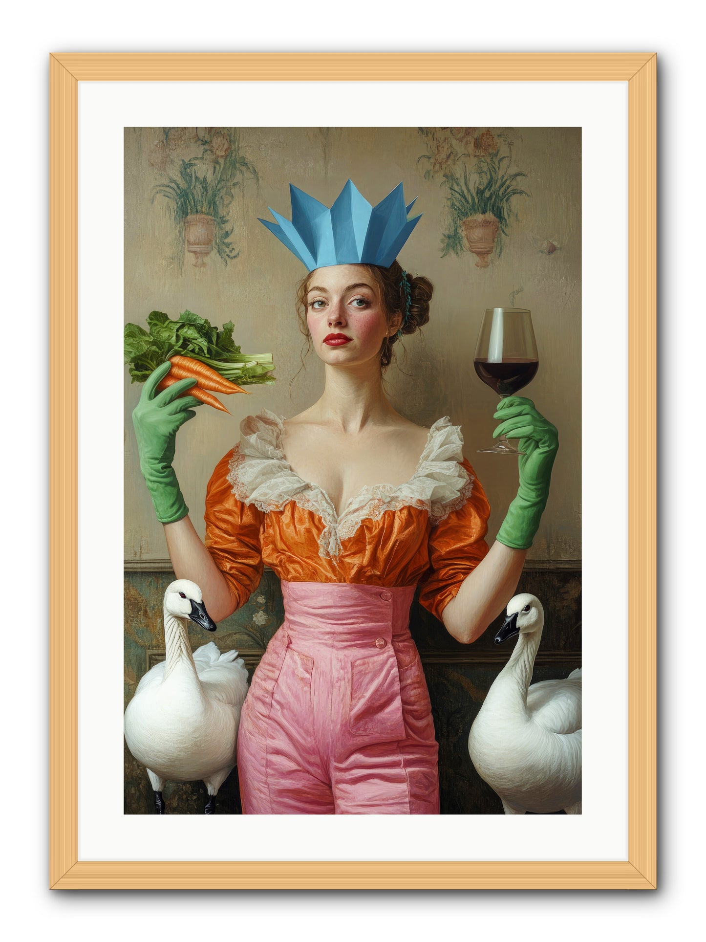 Garden Of Mad Delights -- Framed Print - Natural 20x30
