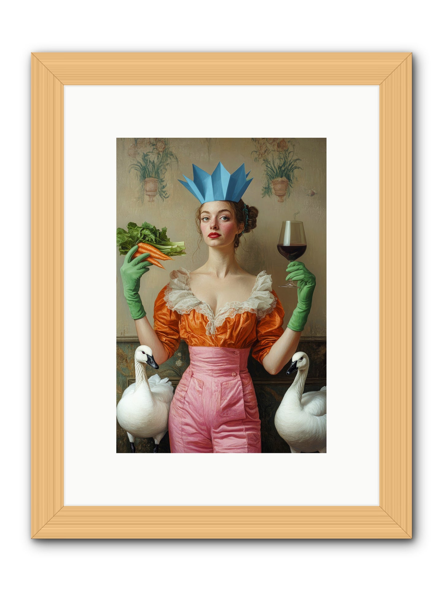 Garden Of Mad Delights -- Framed Print - Natural 8x12