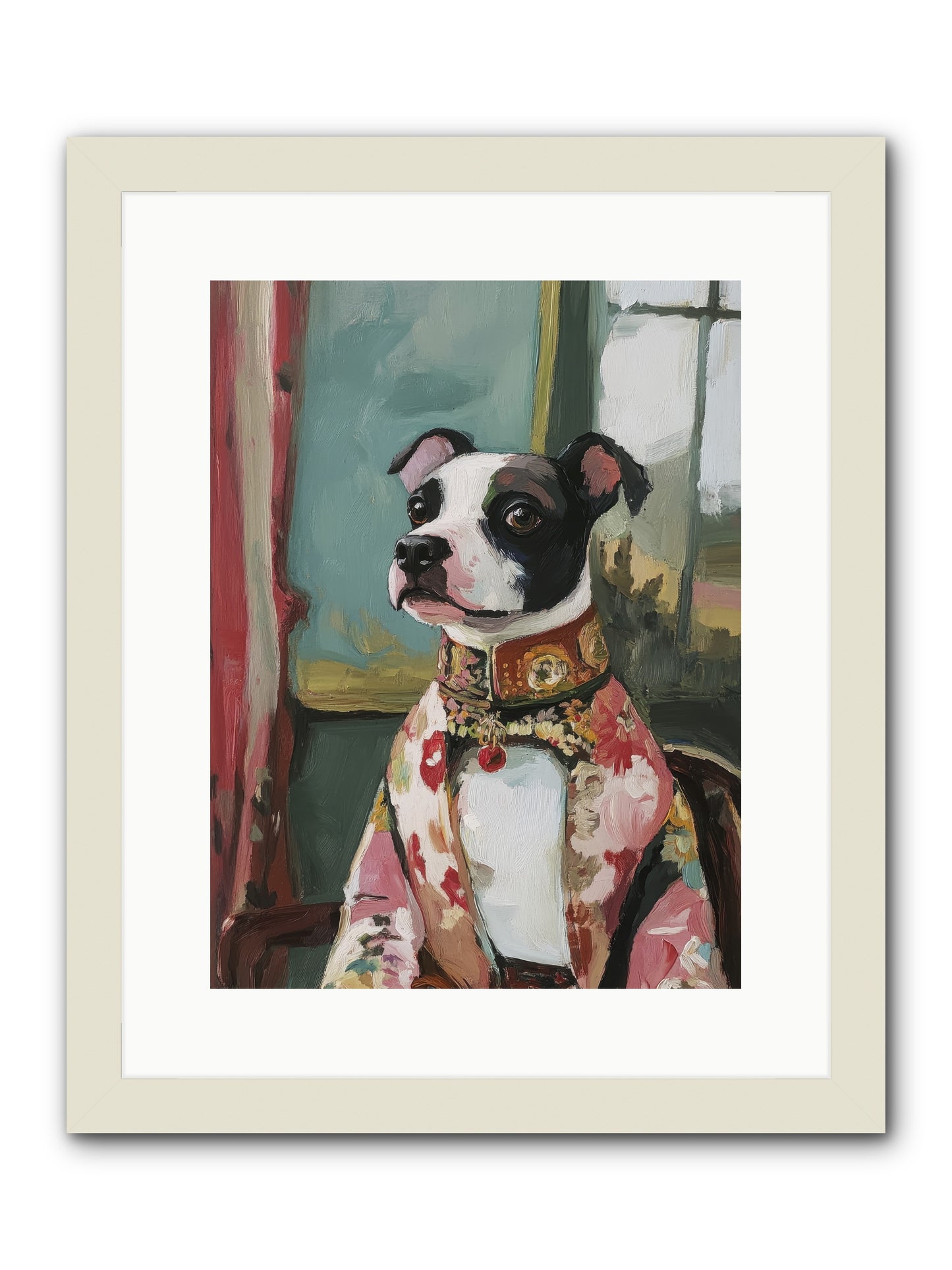 Garden Party Finery -- Framed Print - White 12x16