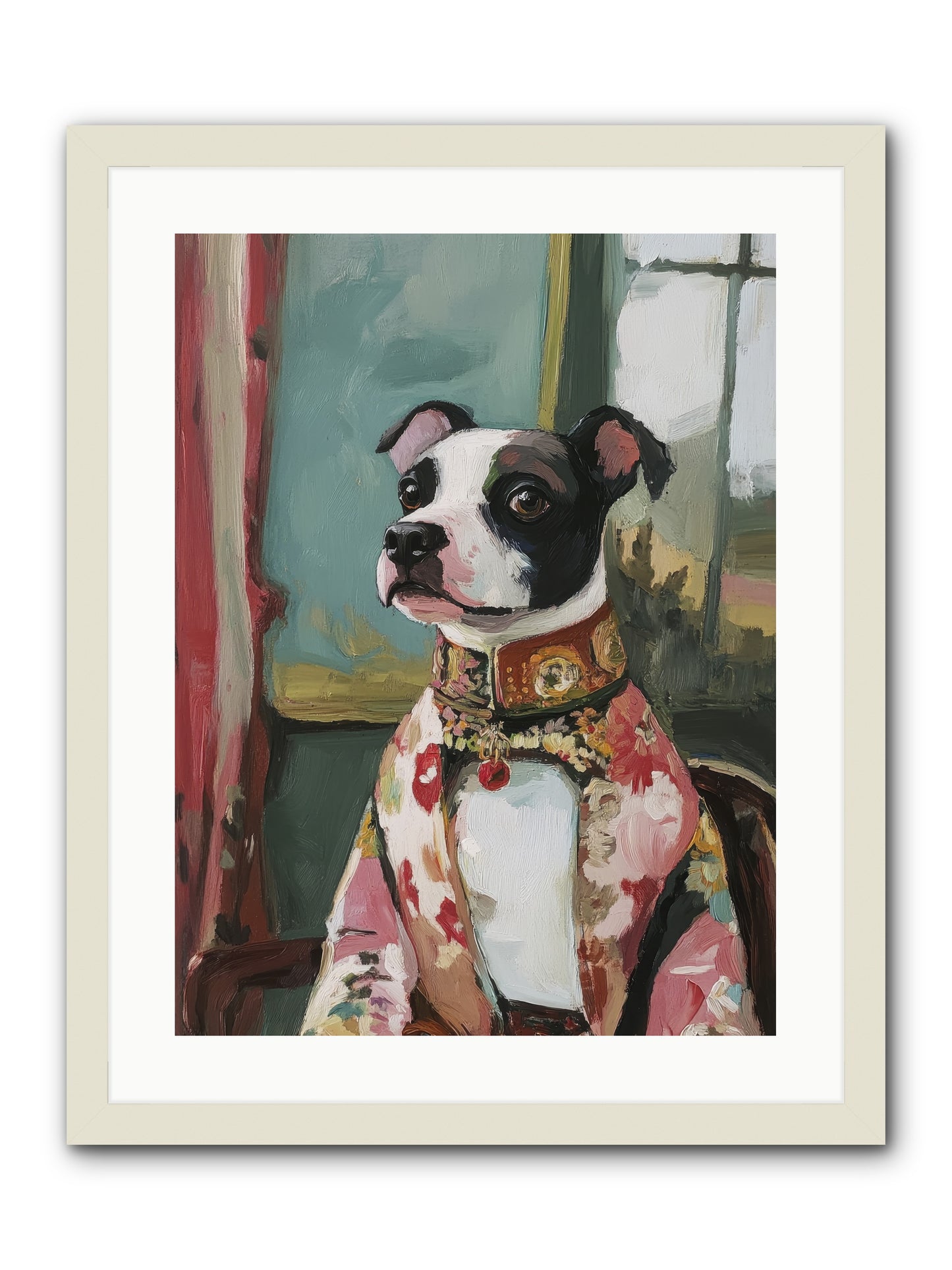 Garden Party Finery -- Framed Print - White 18x24