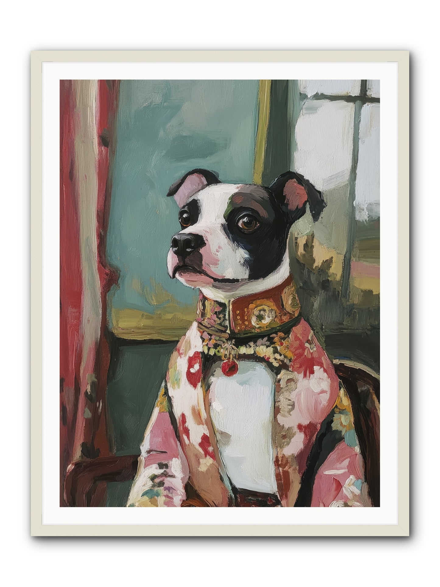 Garden Party Finery -- Framed Print - White 36x48