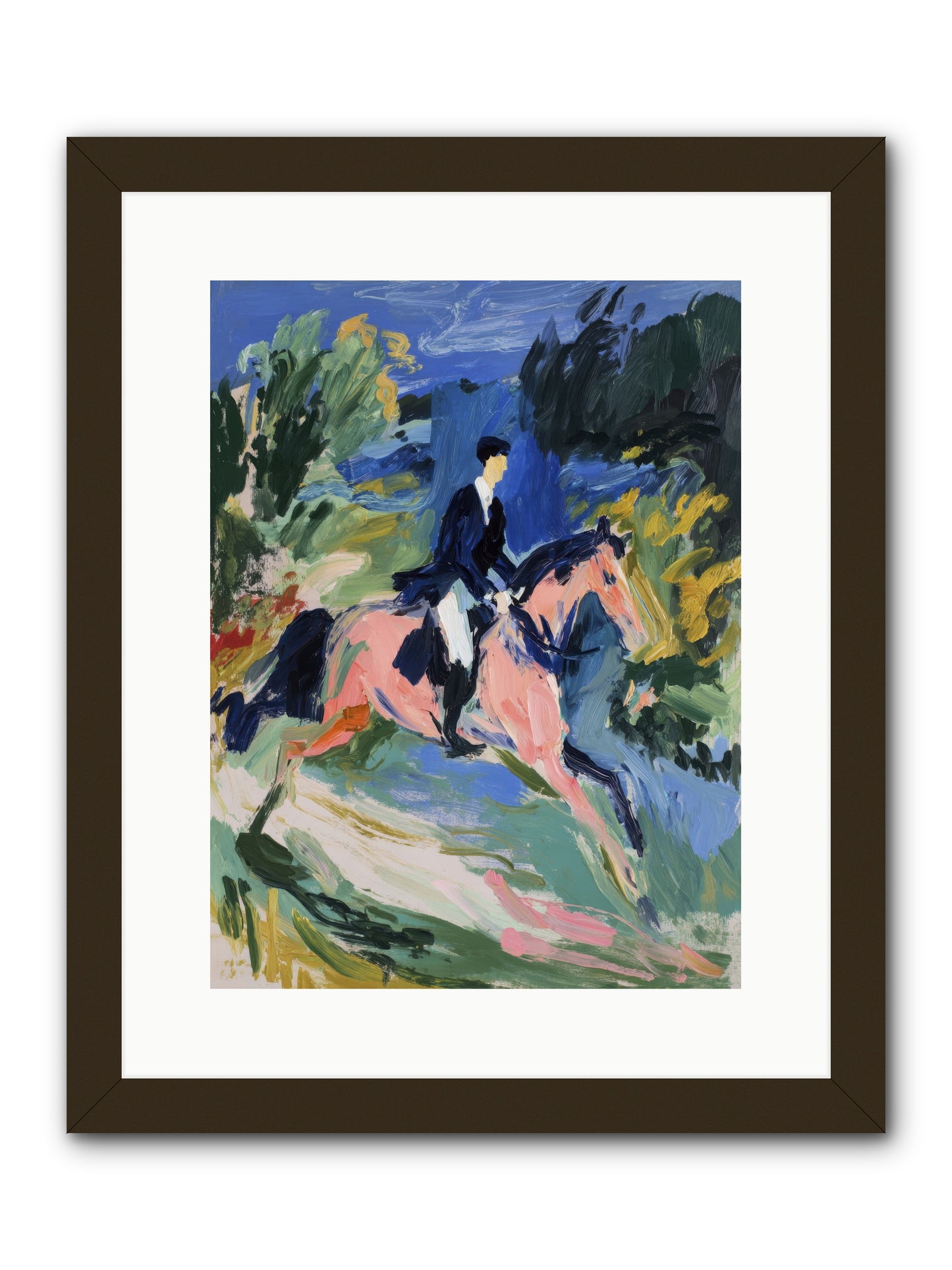 Garden Path Gallop -- Framed Print - Black 12x16